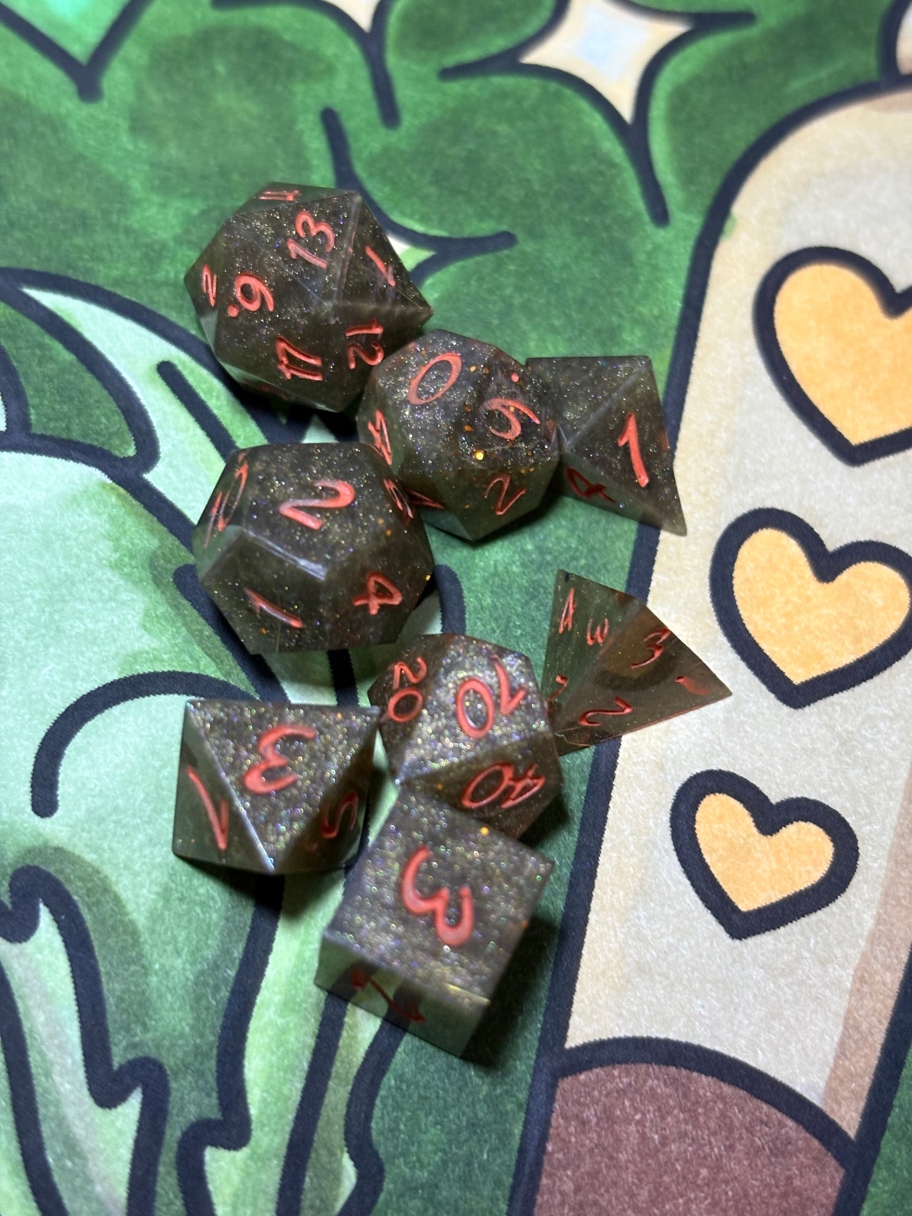 MINI TTRPG Dice Set - Clusterfox Gardens Funky Pine