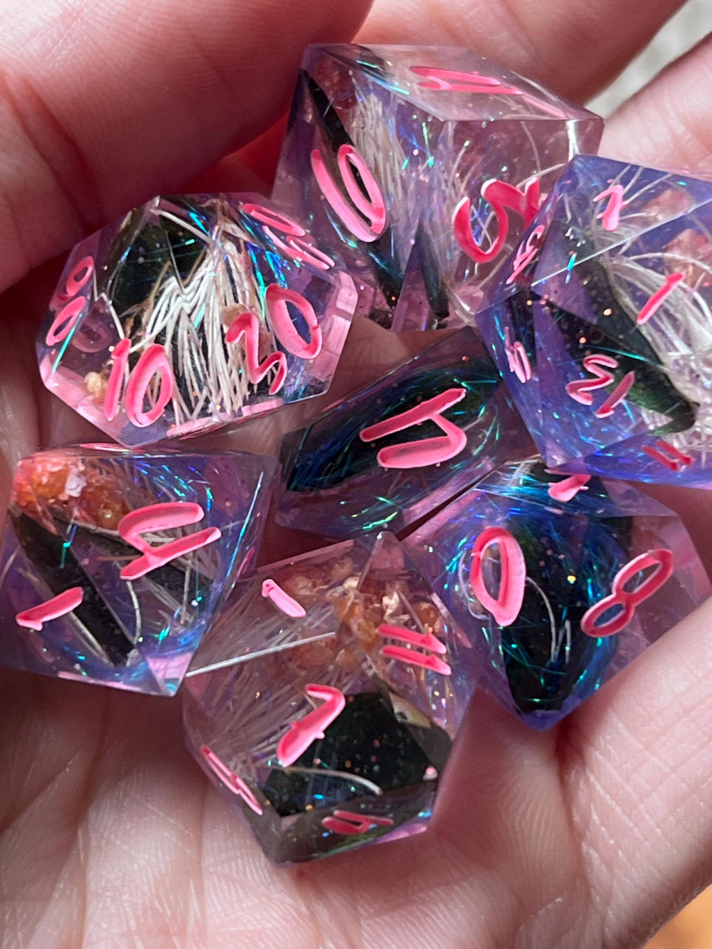 7-Piece TTRPG Dice Set - Static Garden