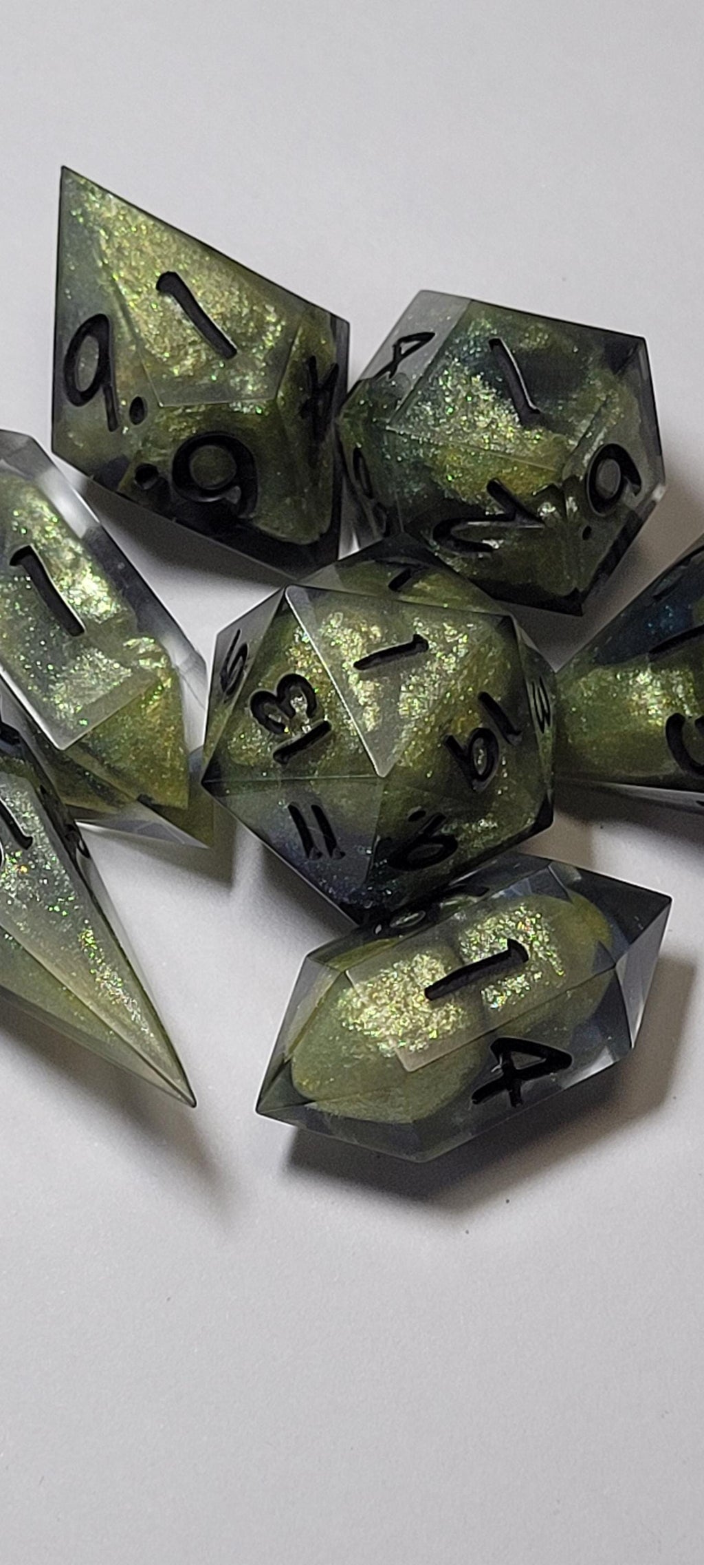 7-Piece TTRPG Dice Set - Natural Glow