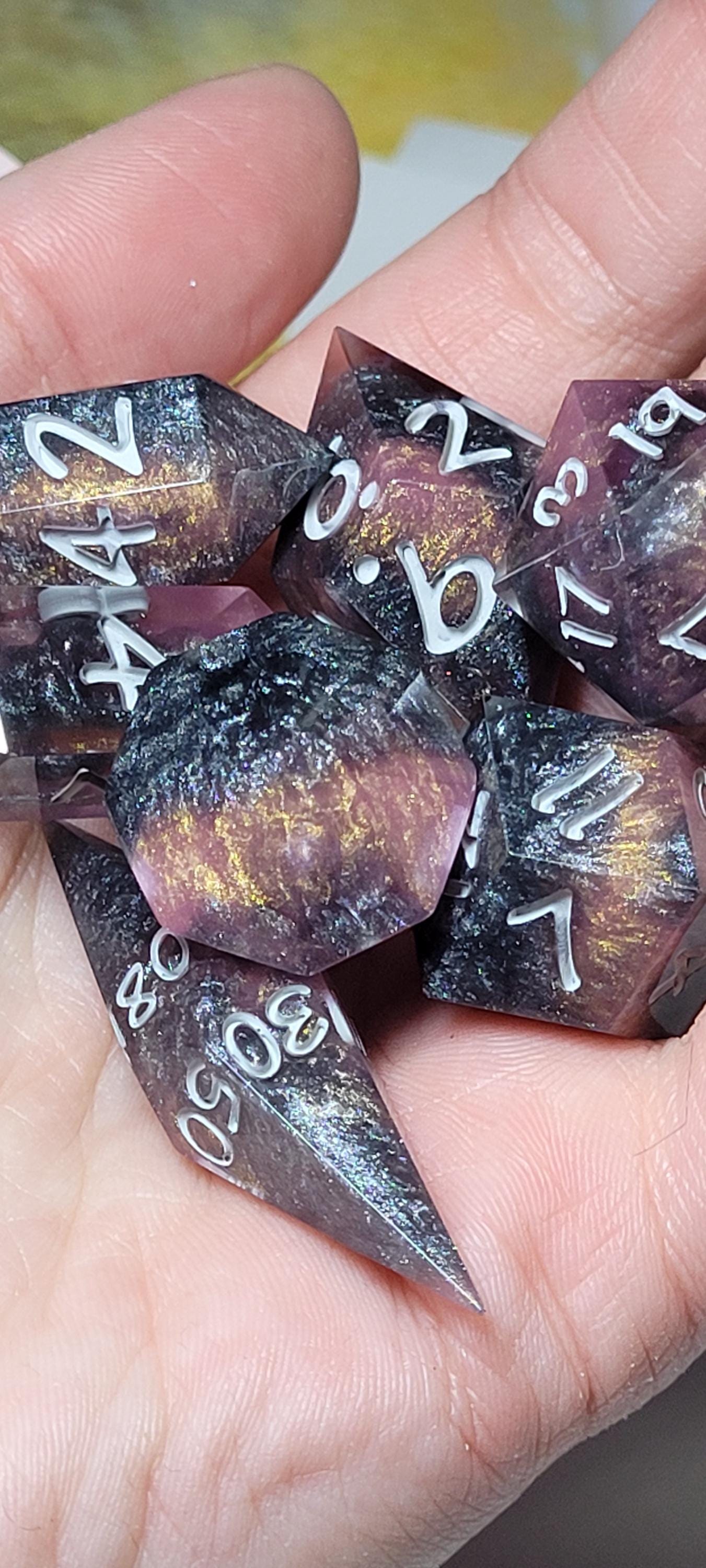 7-Piece TTRPG Dice Set - Warm Steel