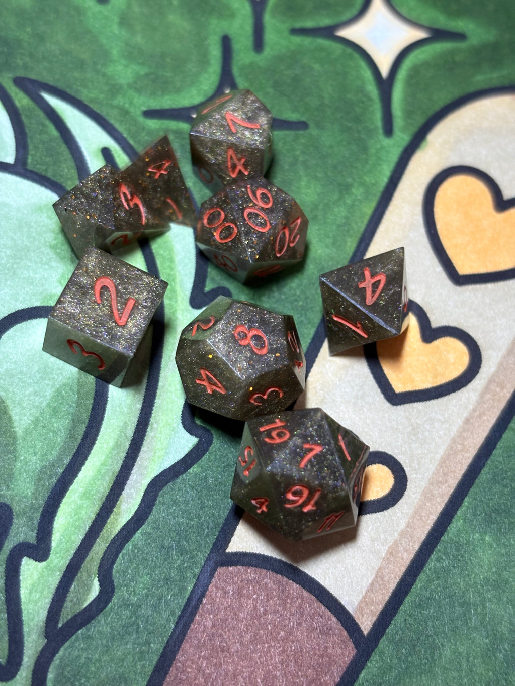 MINI TTRPG Dice Set - Clusterfox Gardens Funky Pine
