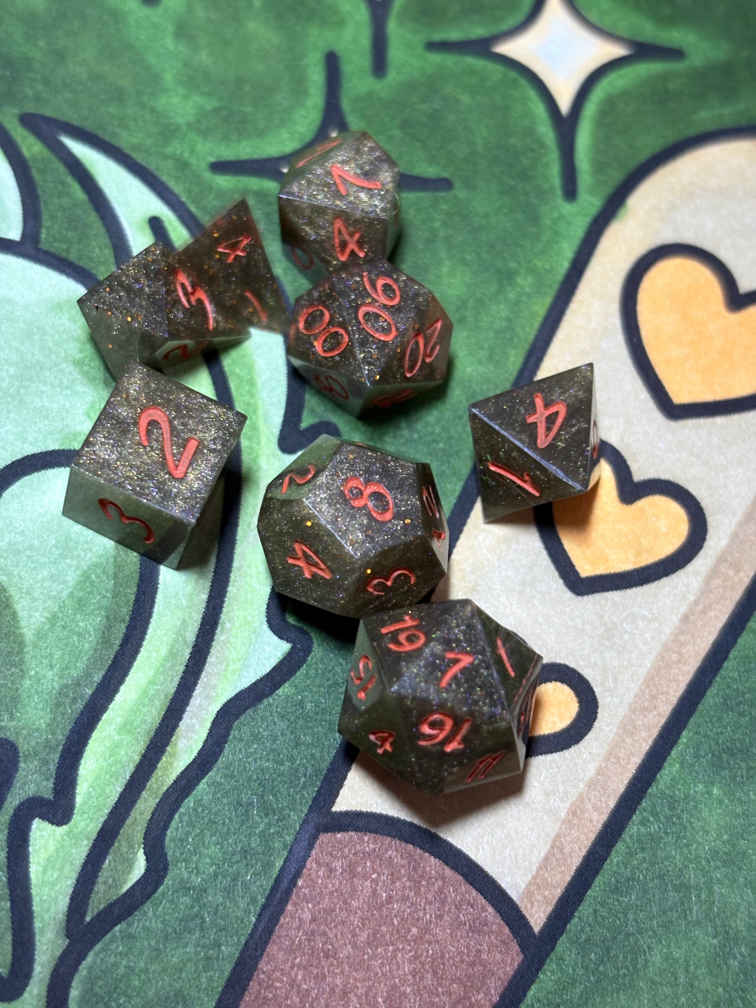 MINI TTRPG Dice Set - Clusterfox Gardens Funky Pine