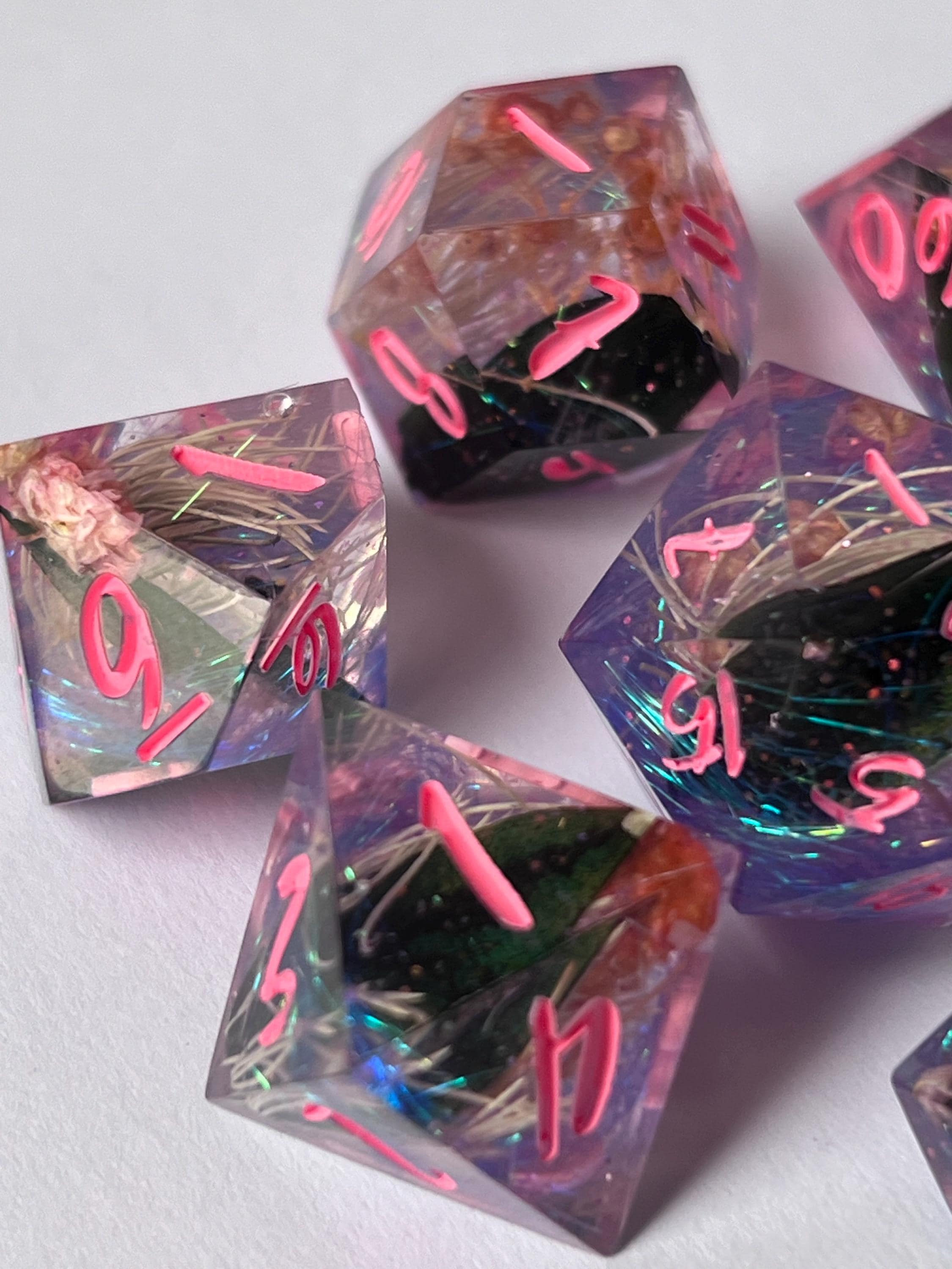 7-Piece TTRPG Dice Set - Static Garden