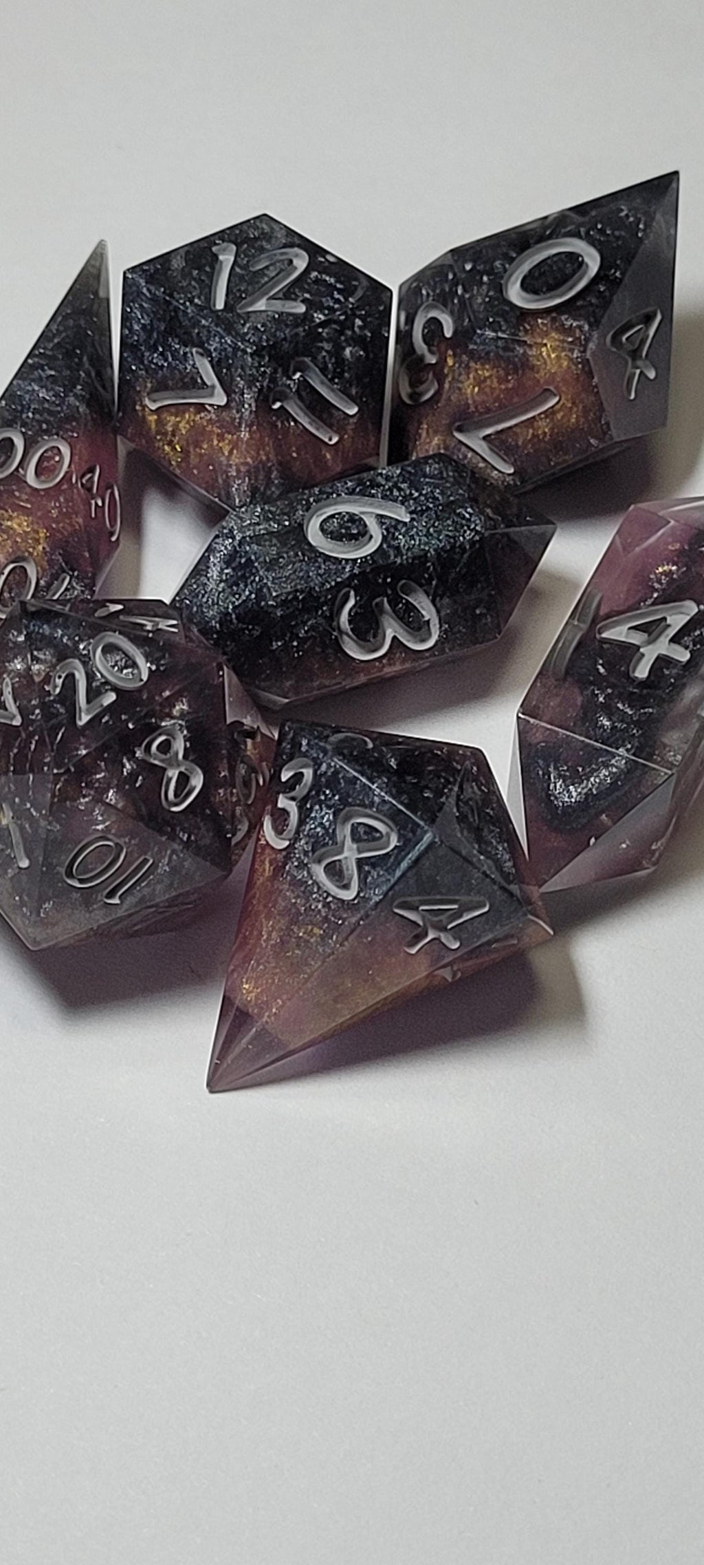7-Piece TTRPG Dice Set - Warm Steel