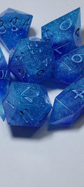 7-Piece TTRPG Dice Set - Just A Little Blue (Because of Capitalism)