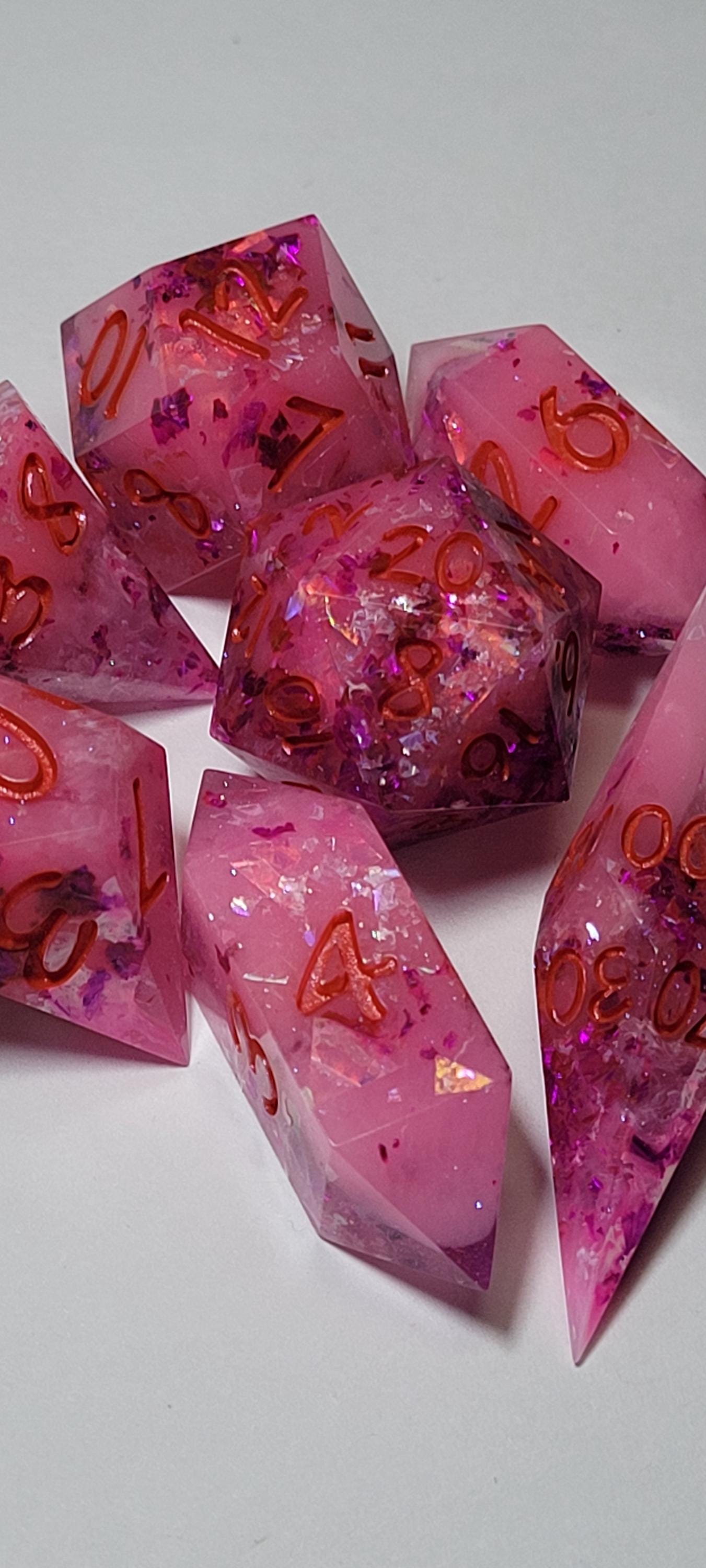 7-Piece TTRPG Dice Set - Love Bomb