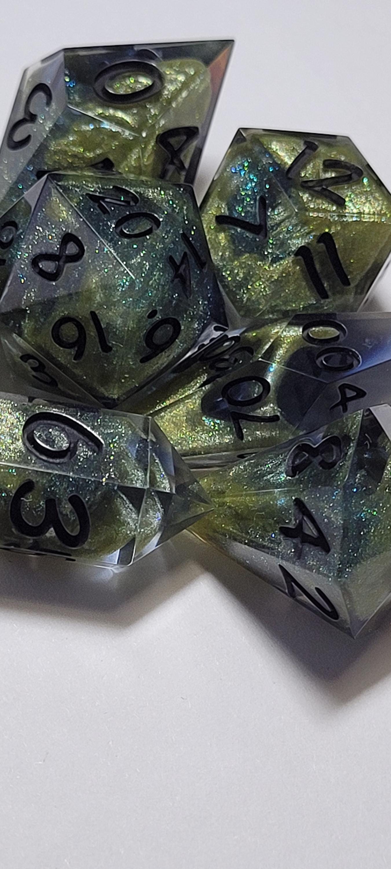 7-Piece TTRPG Dice Set - Natural Glow
