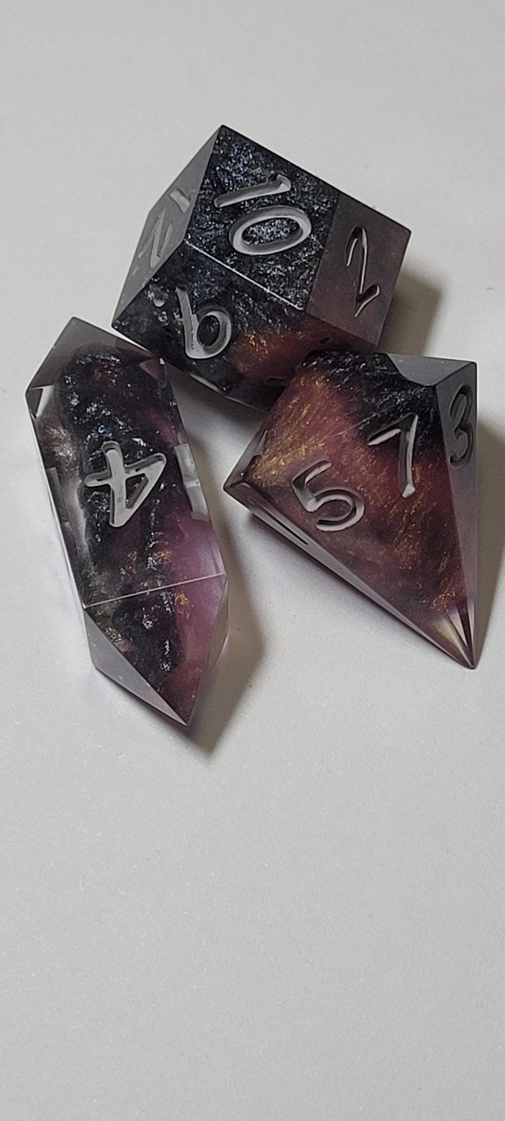 7-Piece TTRPG Dice Set - Warm Steel