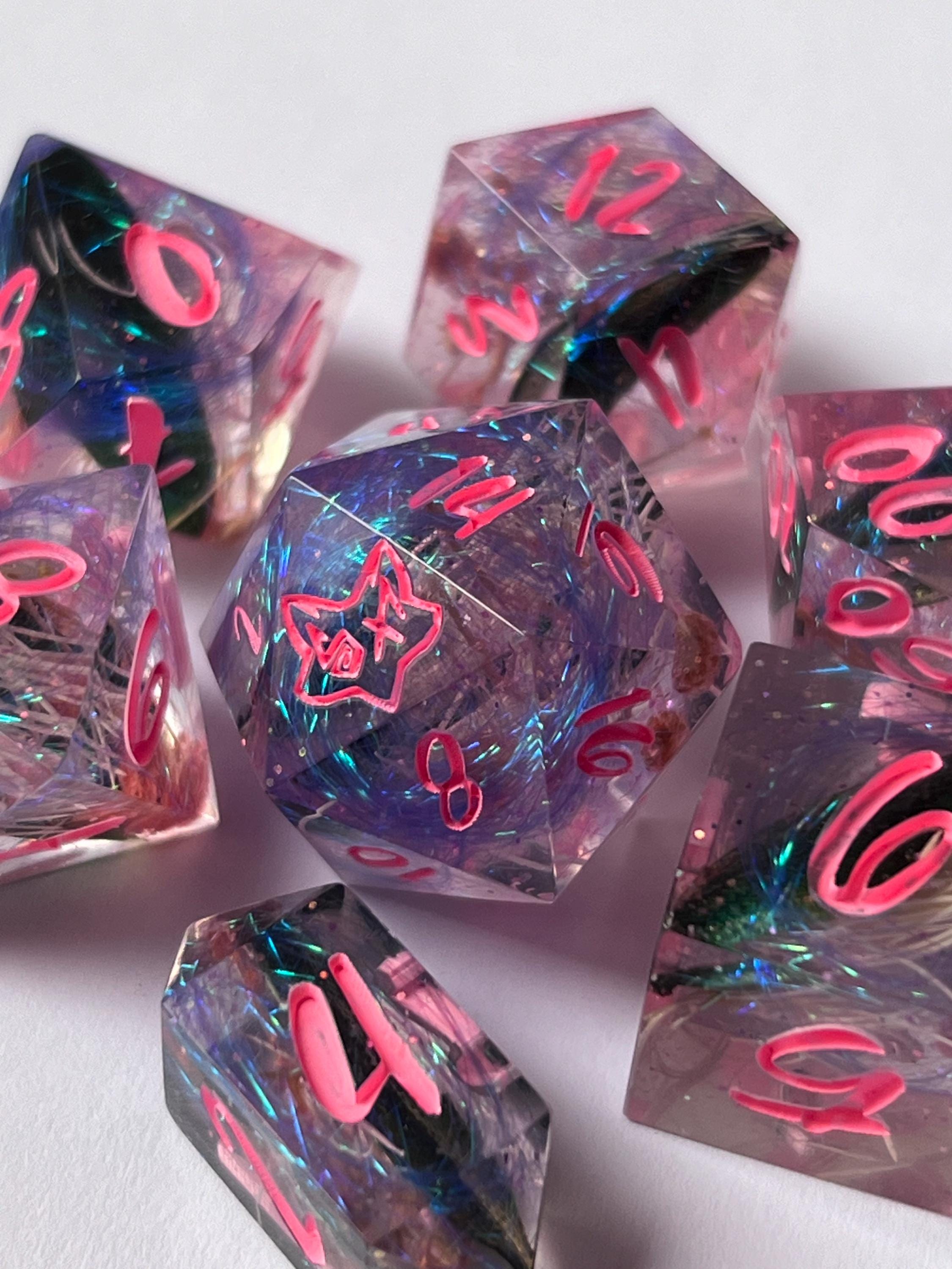 7-Piece TTRPG Dice Set - Static Garden