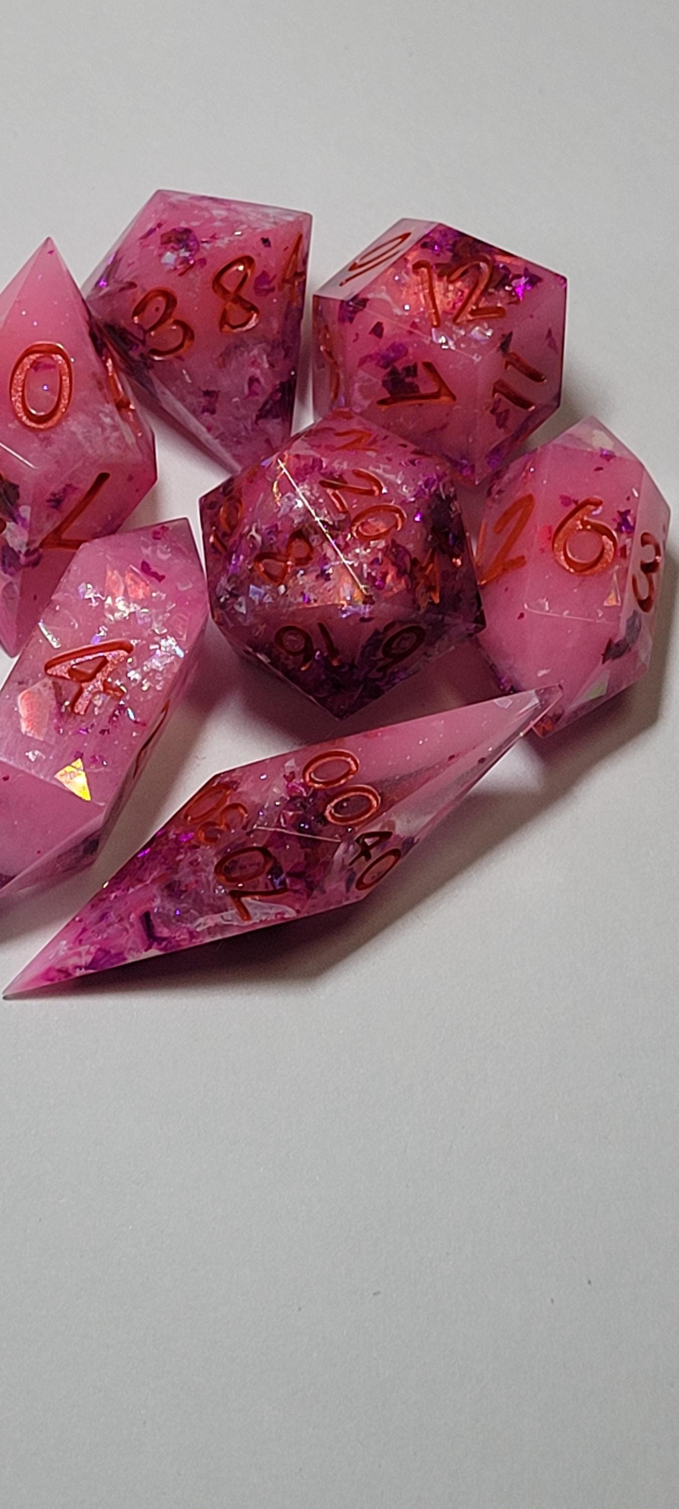 7-Piece TTRPG Dice Set - Love Bomb