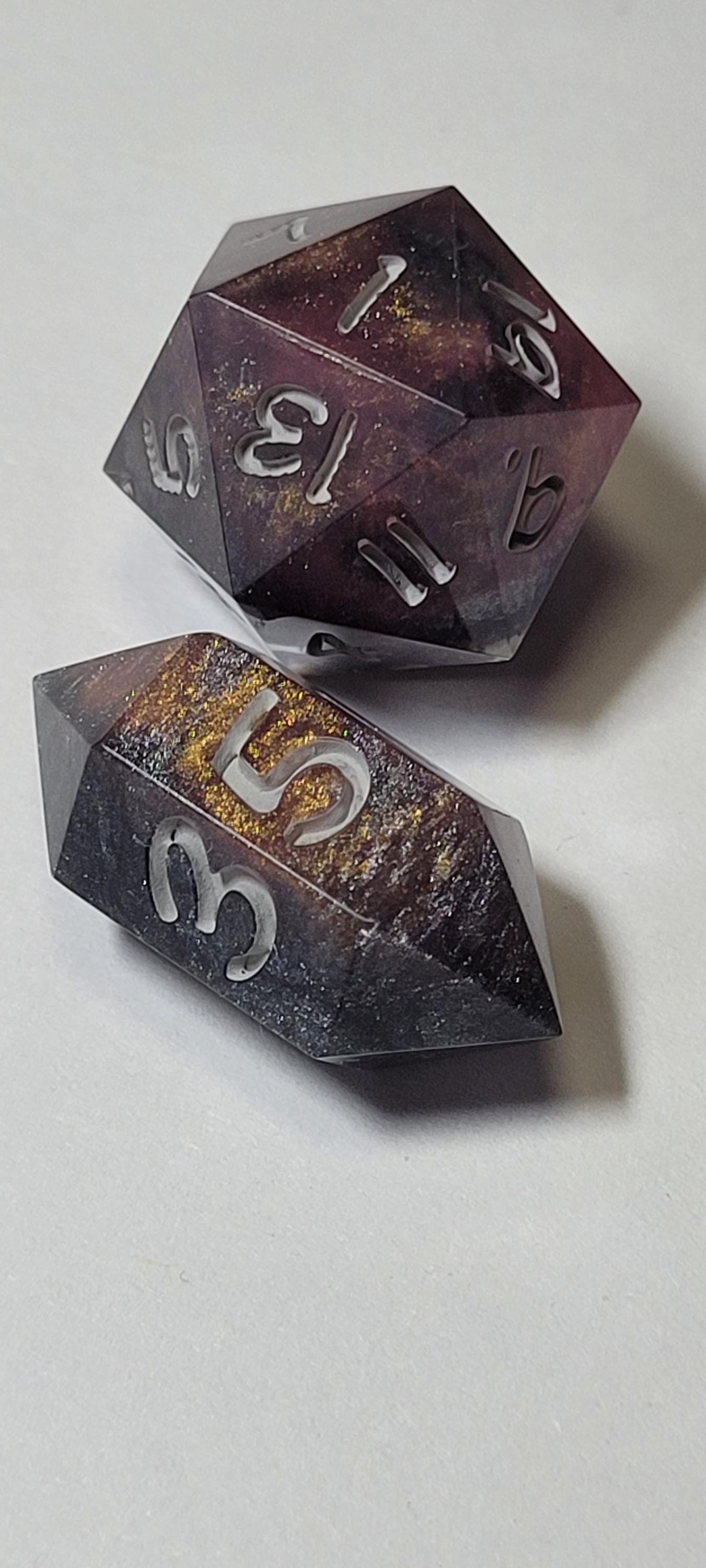 7-Piece TTRPG Dice Set - Warm Steel