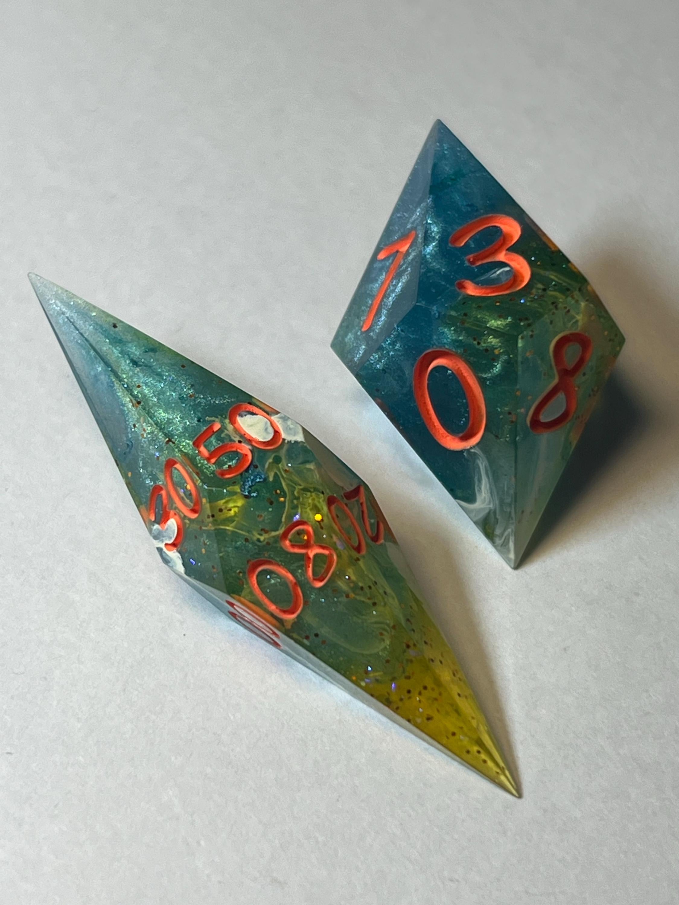 7-Piece TTRPG Dice Set - Tidepool of Drowned Safety Cone