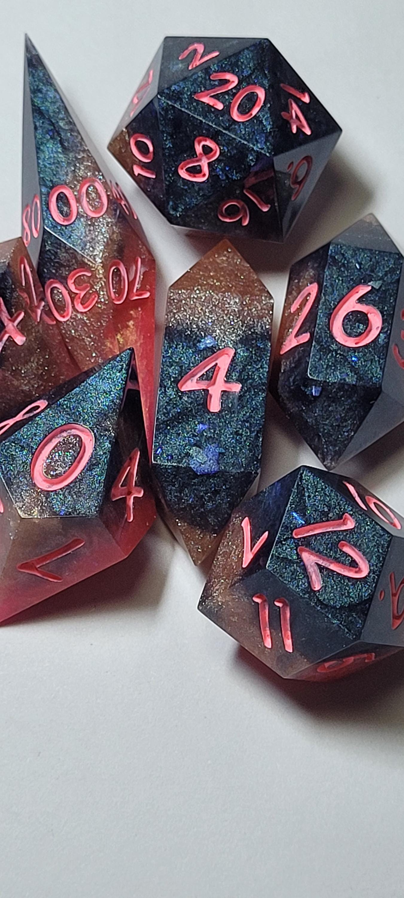 7-Piece TTRPG Dice Set - I Pulled The Fireball Alarm