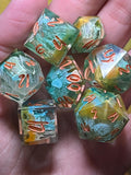 7-Piece TTRPG Dice Set - Sea Spores