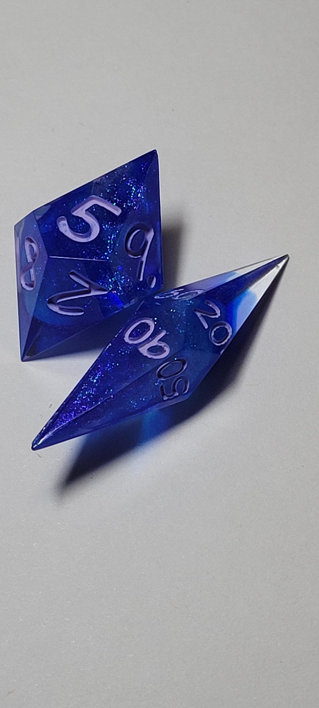 7-Piece TTRPG Dice Set - A Bolder, Bluer Blue (Also Because of Capitalism)