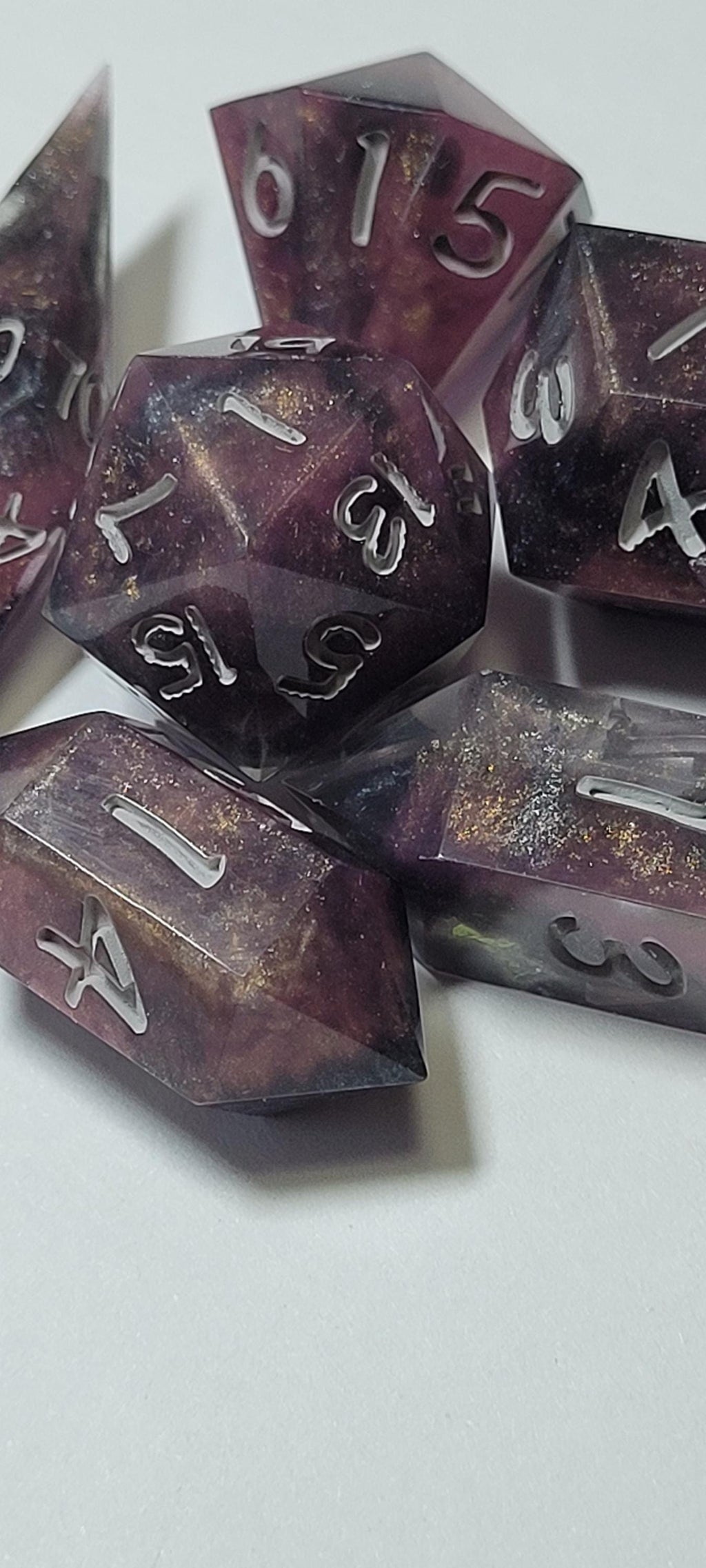 7-Piece TTRPG Dice Set - Warm Steel