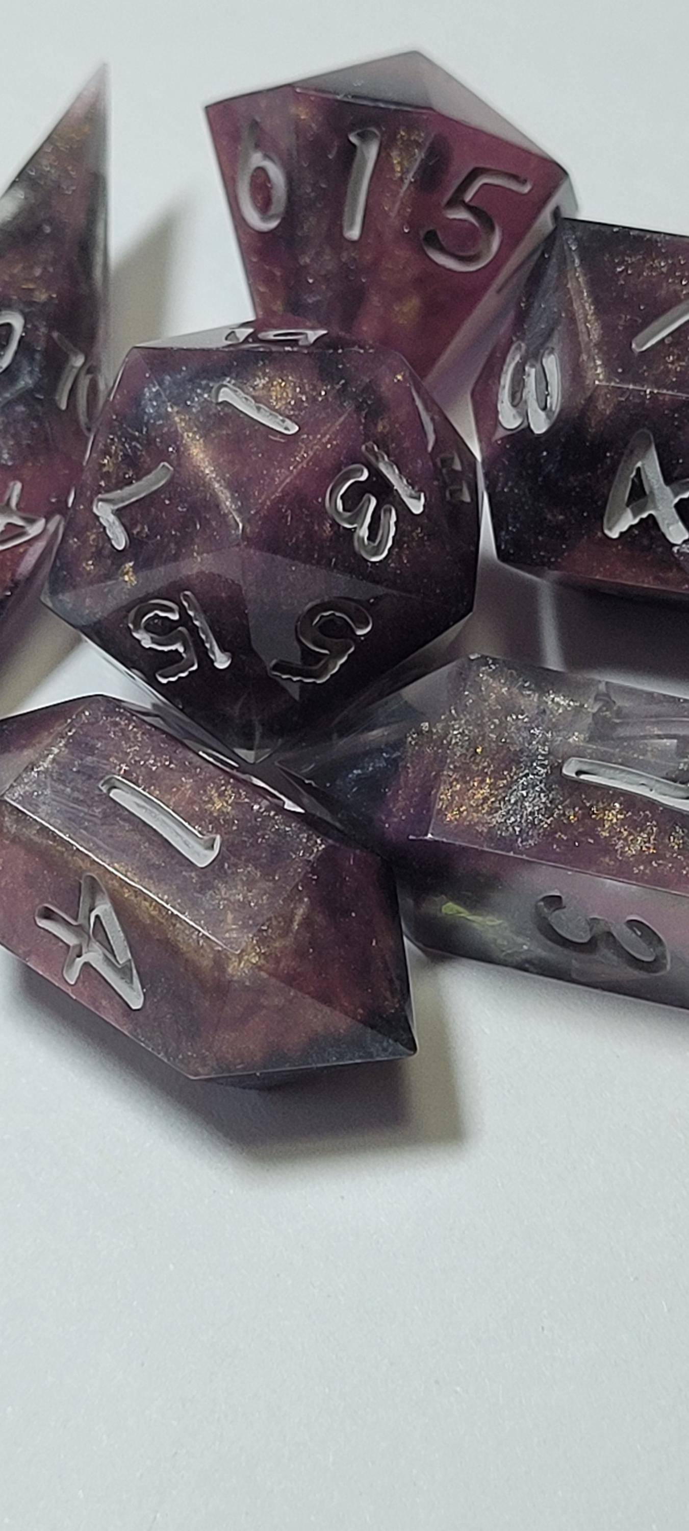7-Piece TTRPG Dice Set - Warm Steel