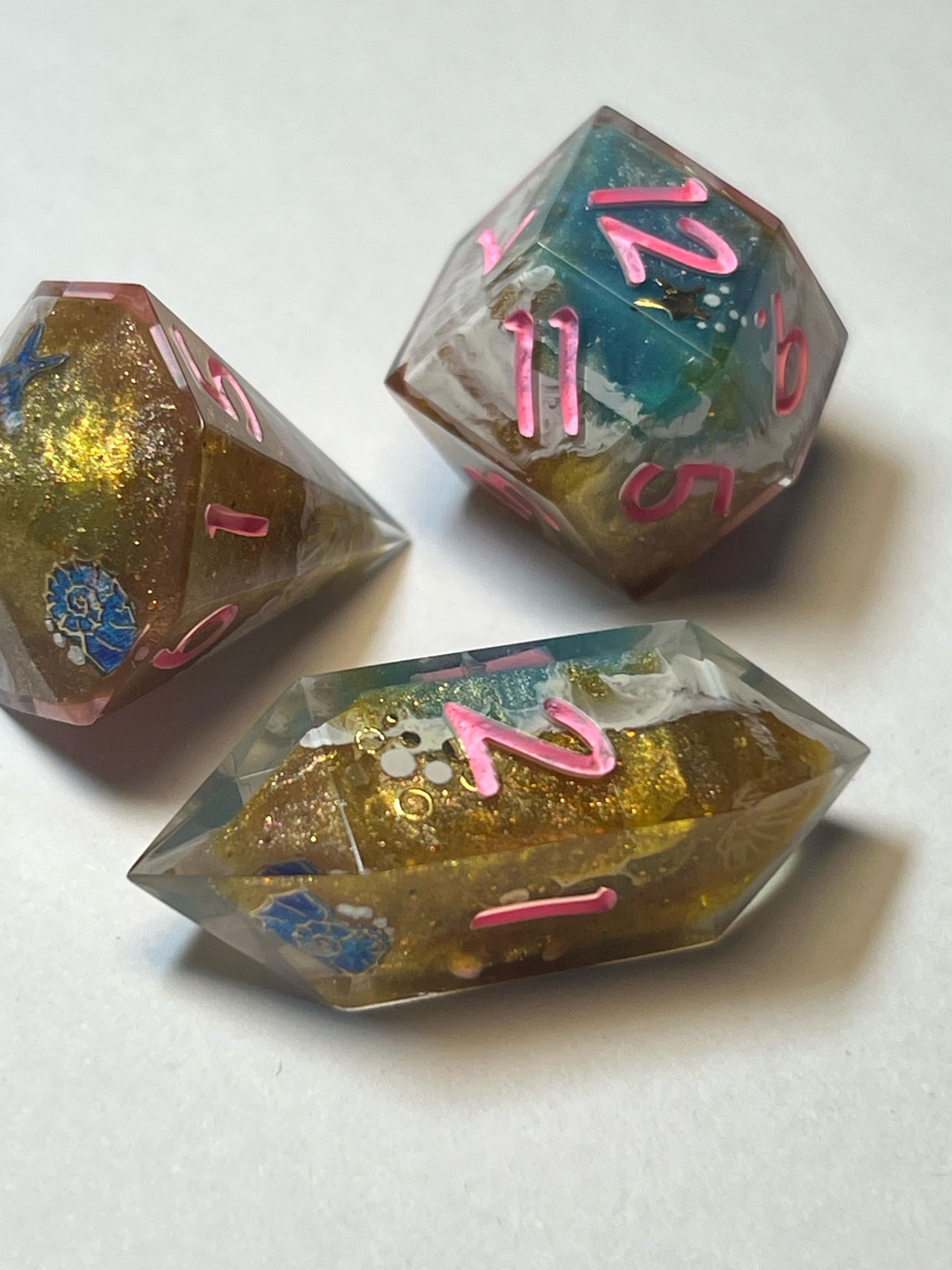 7-Piece TTRPG Dice Set - The Session With The Beach “Vacation”