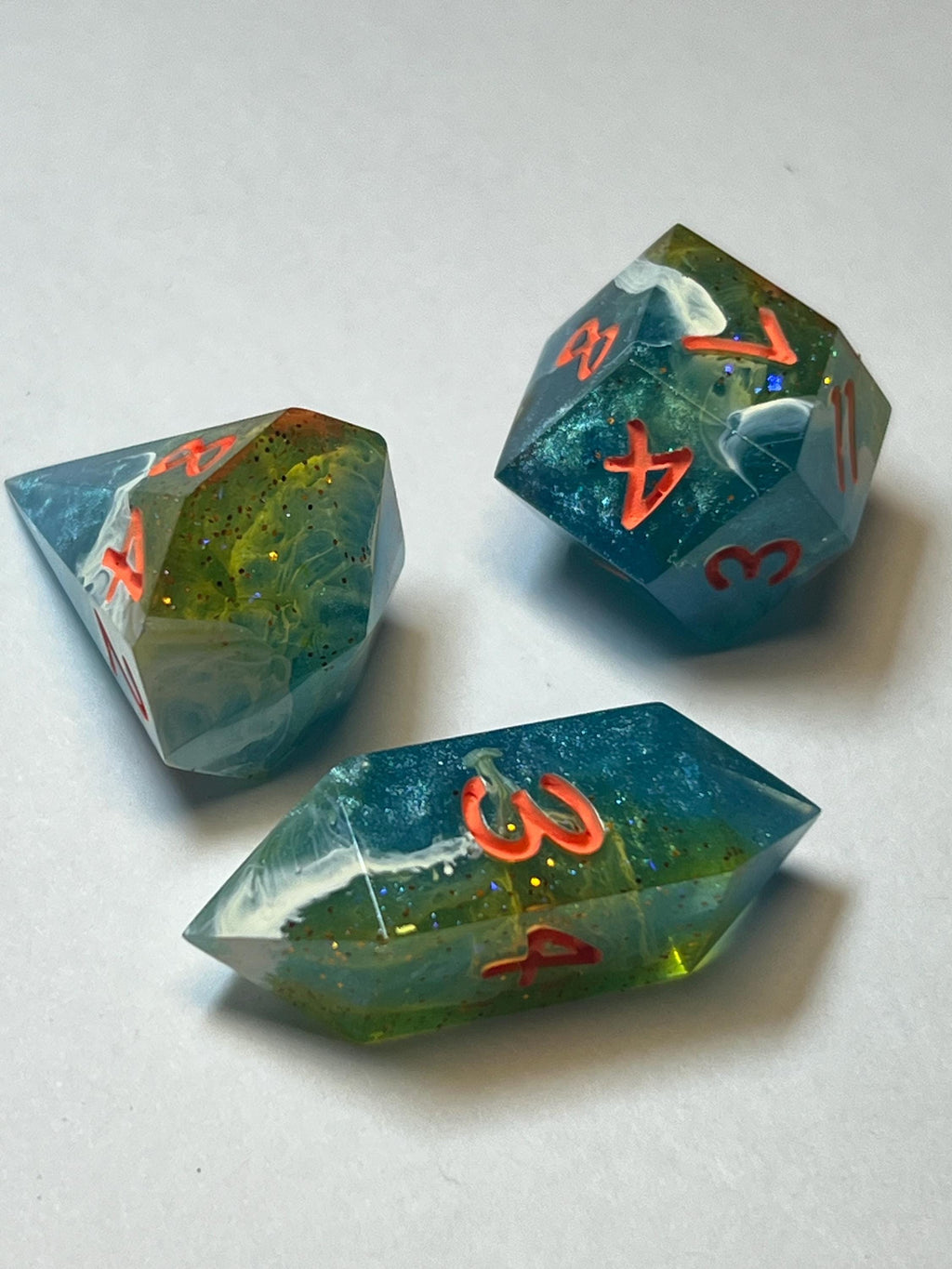7-Piece TTRPG Dice Set - Tidepool of Drowned Safety Cone