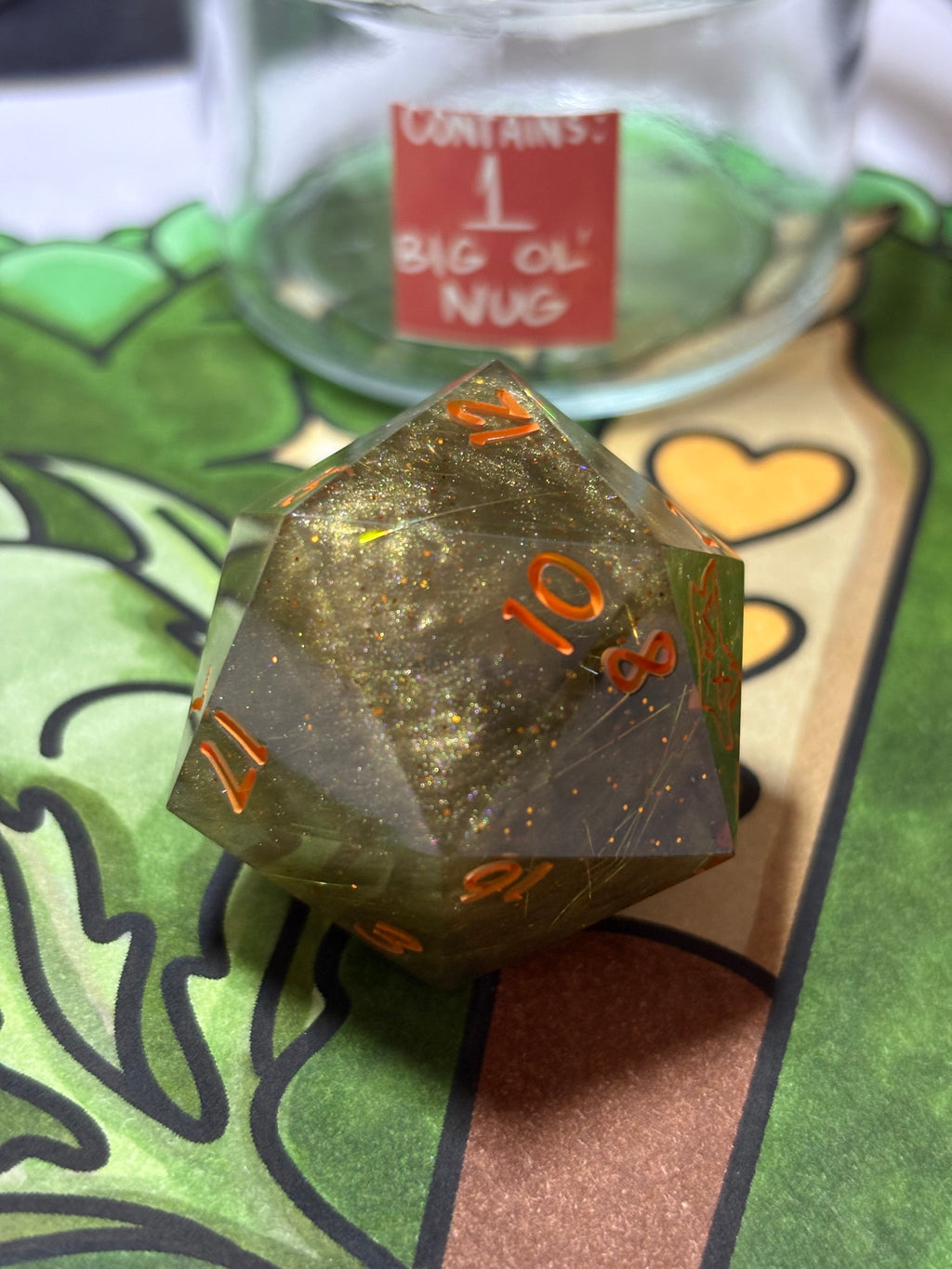 Single Chonky D20 - Clusterfox Gardens Funky Pine