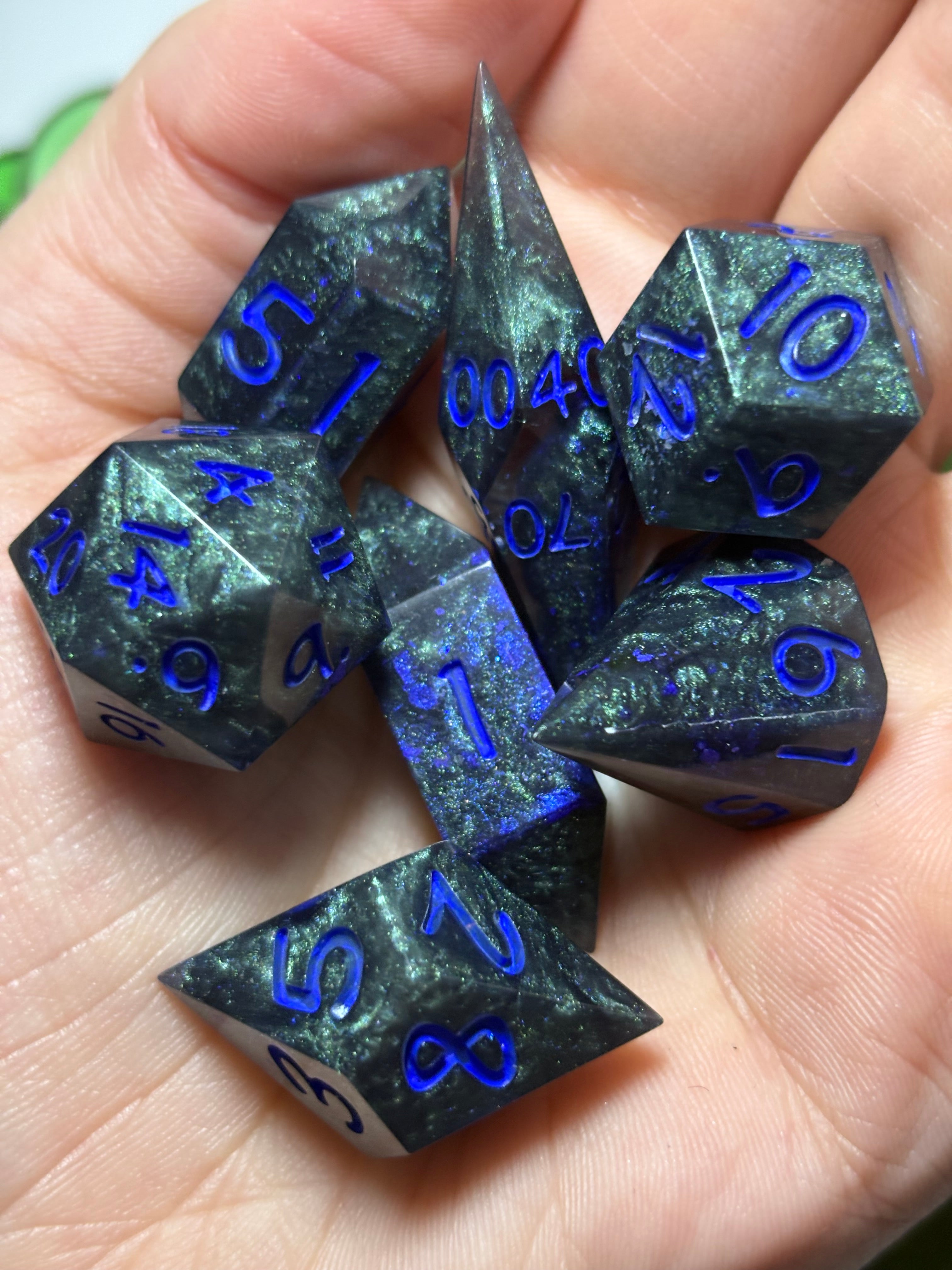7-Piece TTRPG Dice Set - Clusterfox Gardens Granddaddy Purple