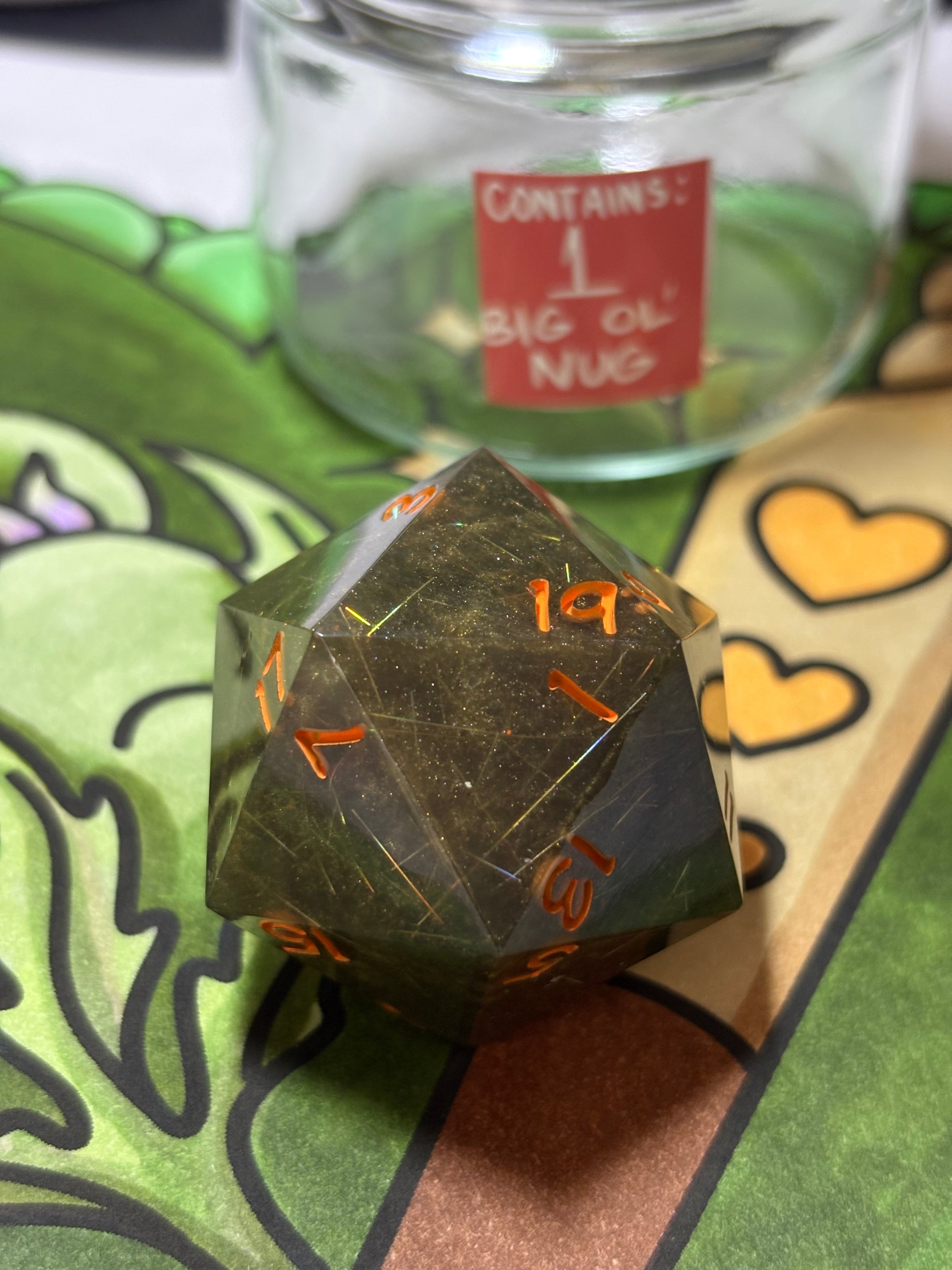 Single Chonky D20 - Clusterfox Gardens Funky Pine