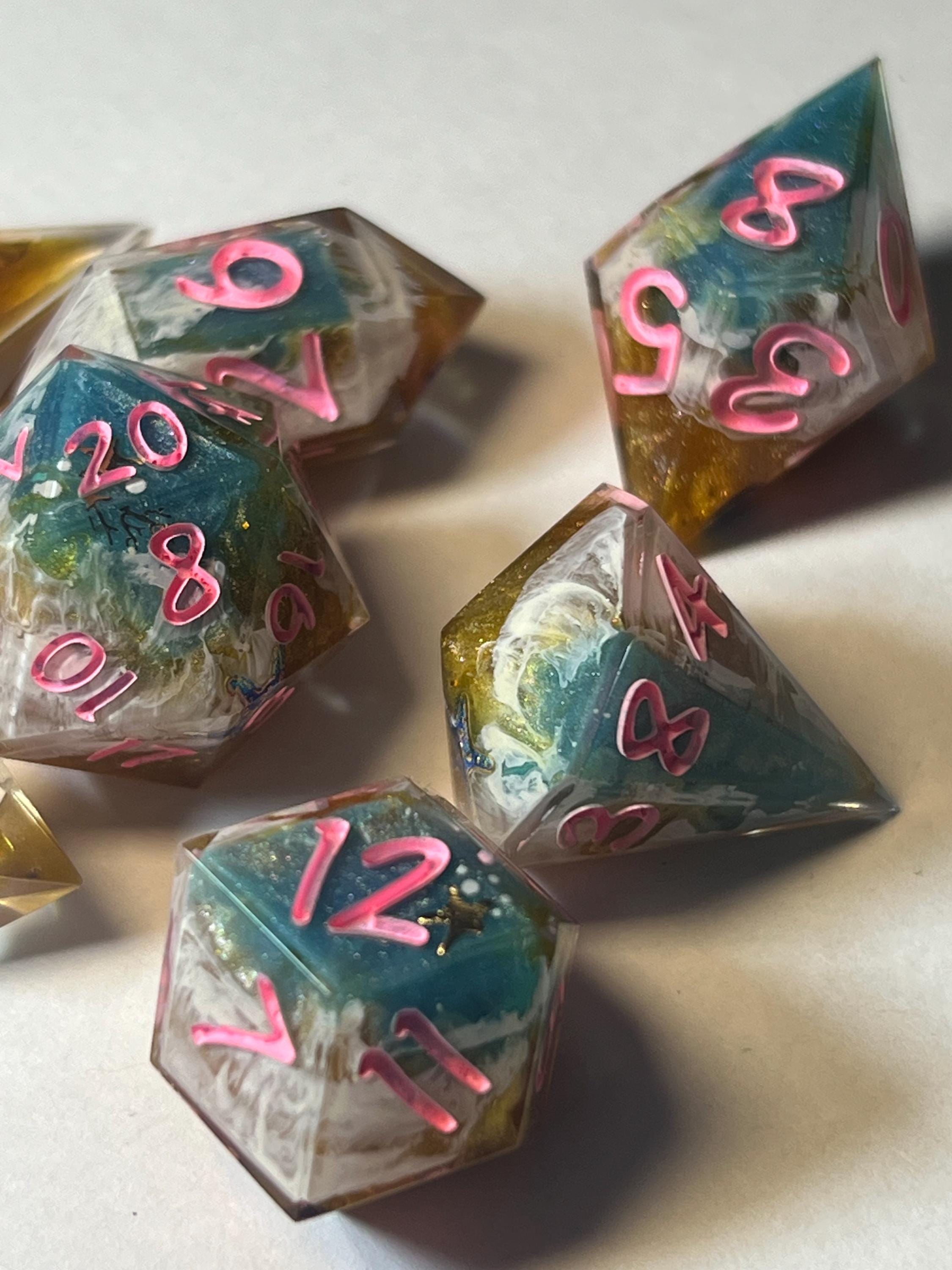 7-Piece TTRPG Dice Set - The Session With The Beach “Vacation”