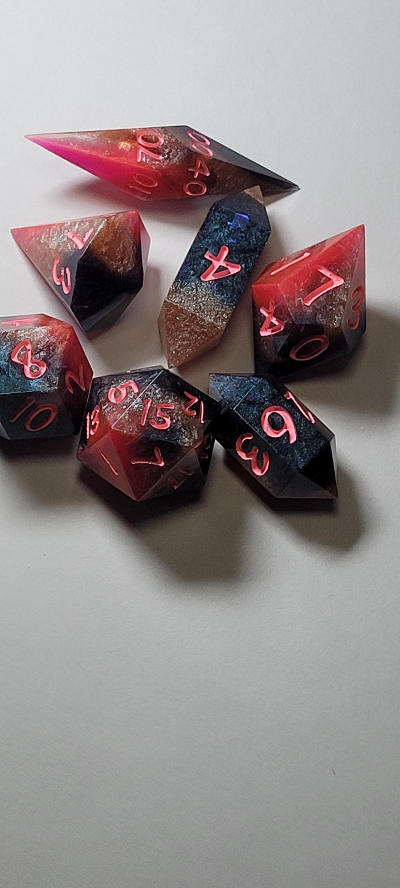 7-Piece TTRPG Dice Set - I Pulled The Fireball Alarm