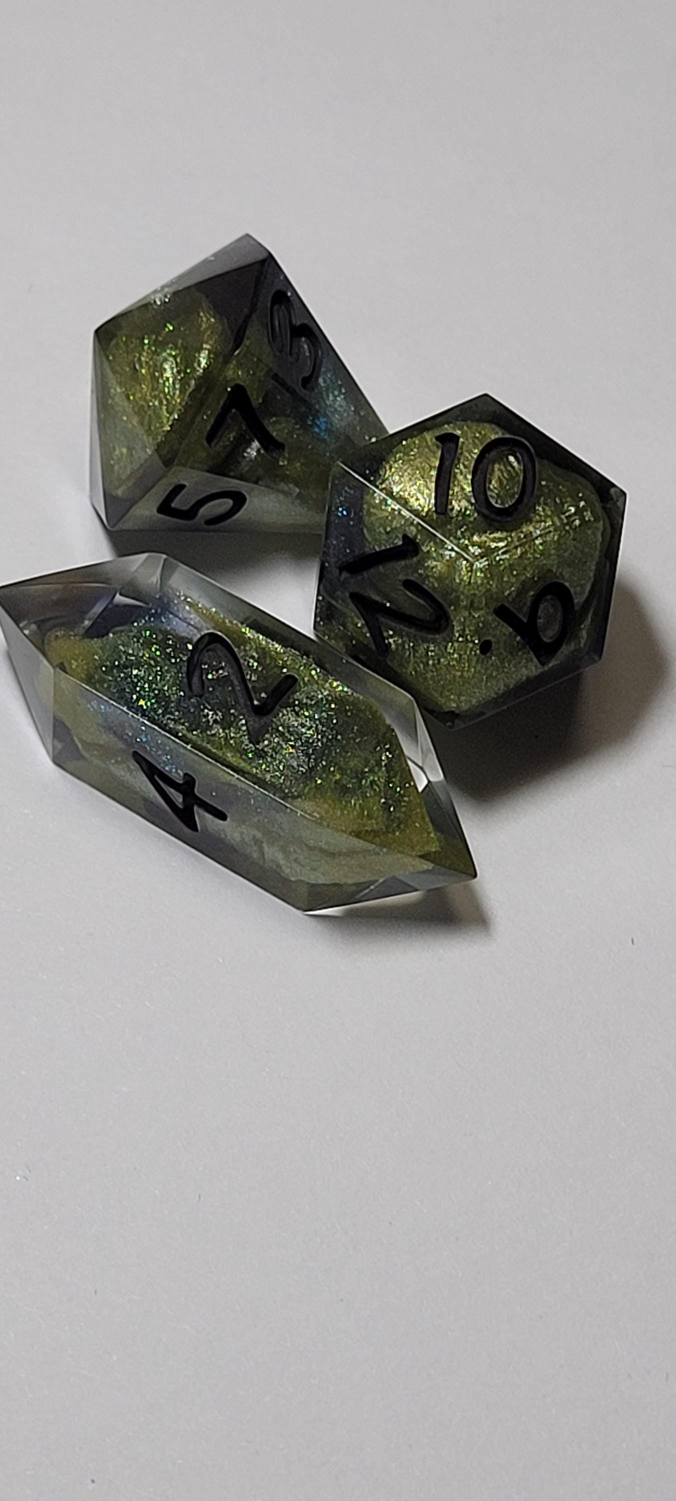 7-Piece TTRPG Dice Set - Natural Glow