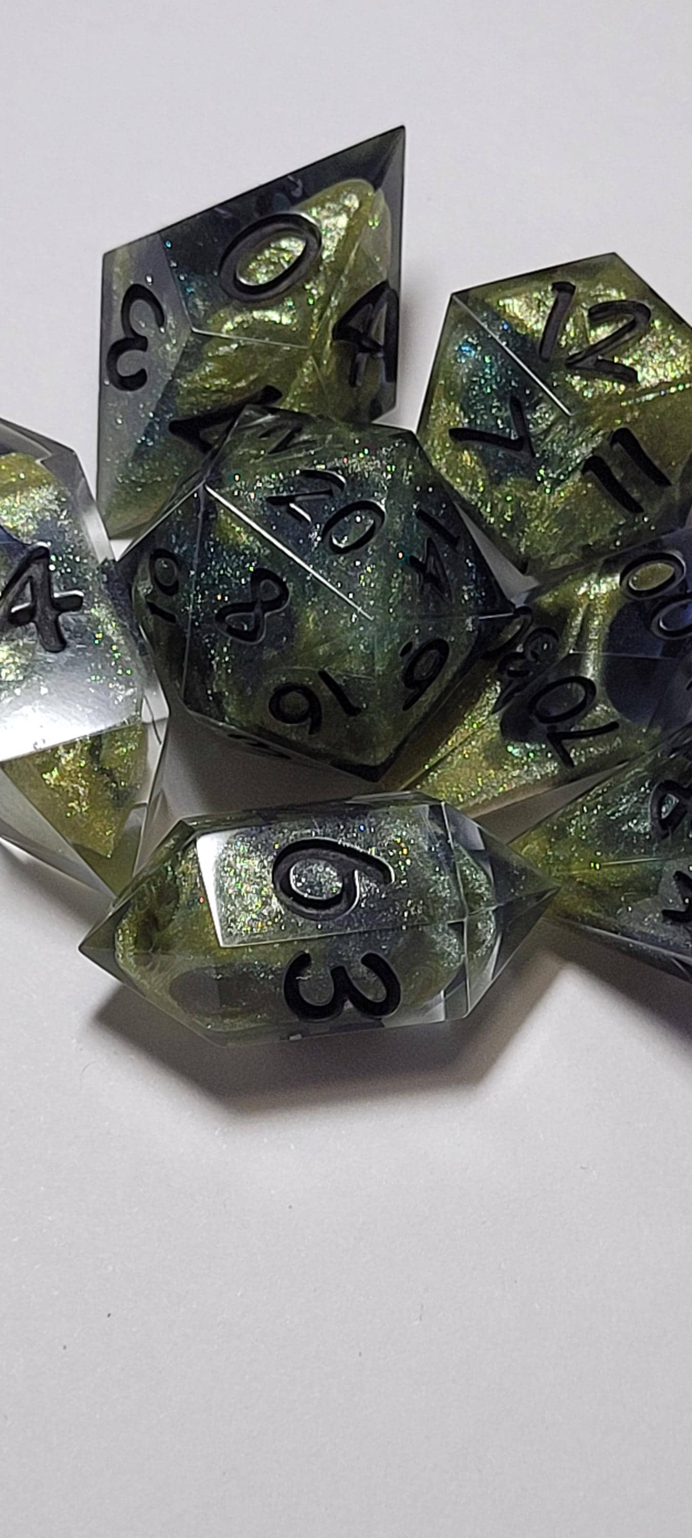 7-Piece TTRPG Dice Set - Natural Glow