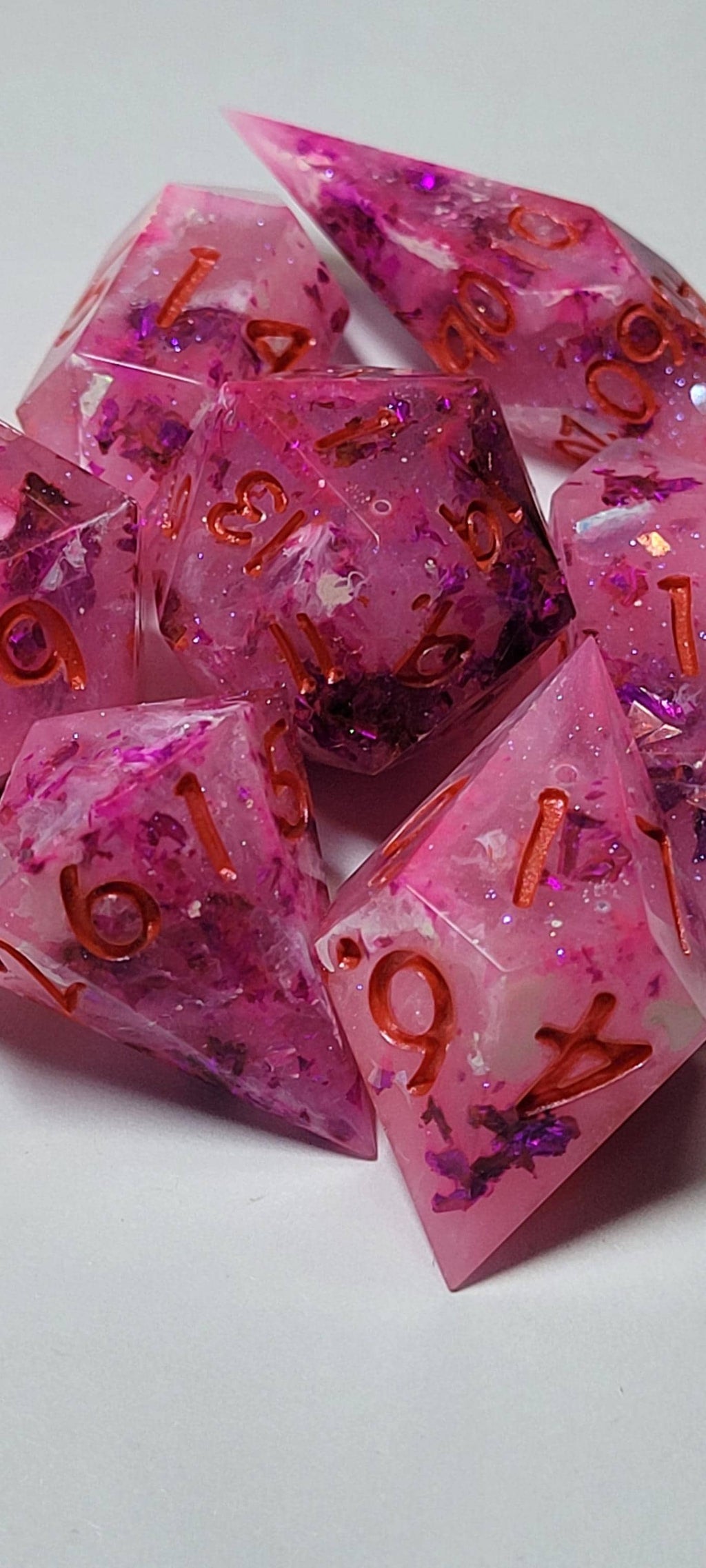 7-Piece TTRPG Dice Set - Love Bomb