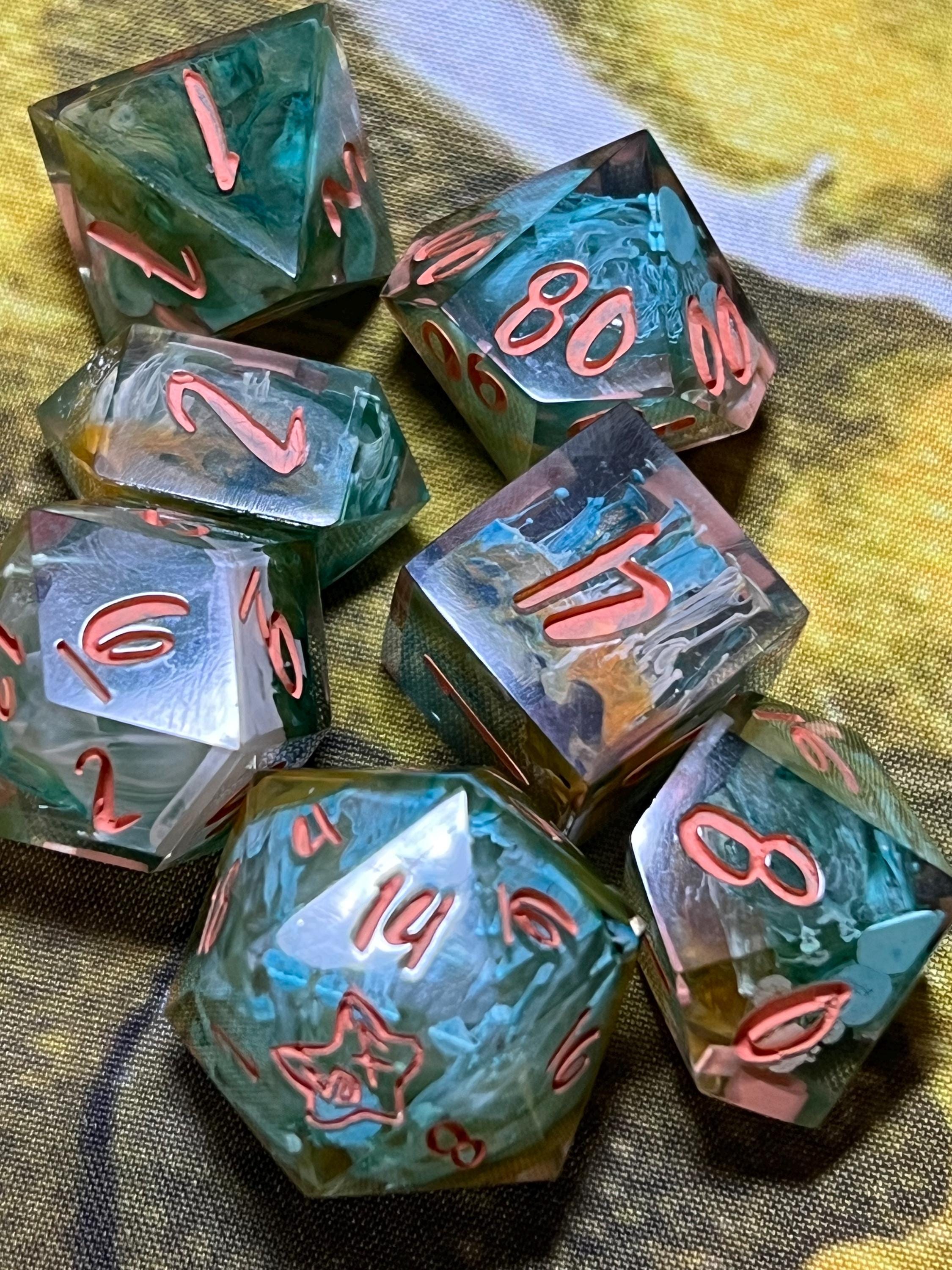 7-Piece TTRPG Dice Set - Sea Spores