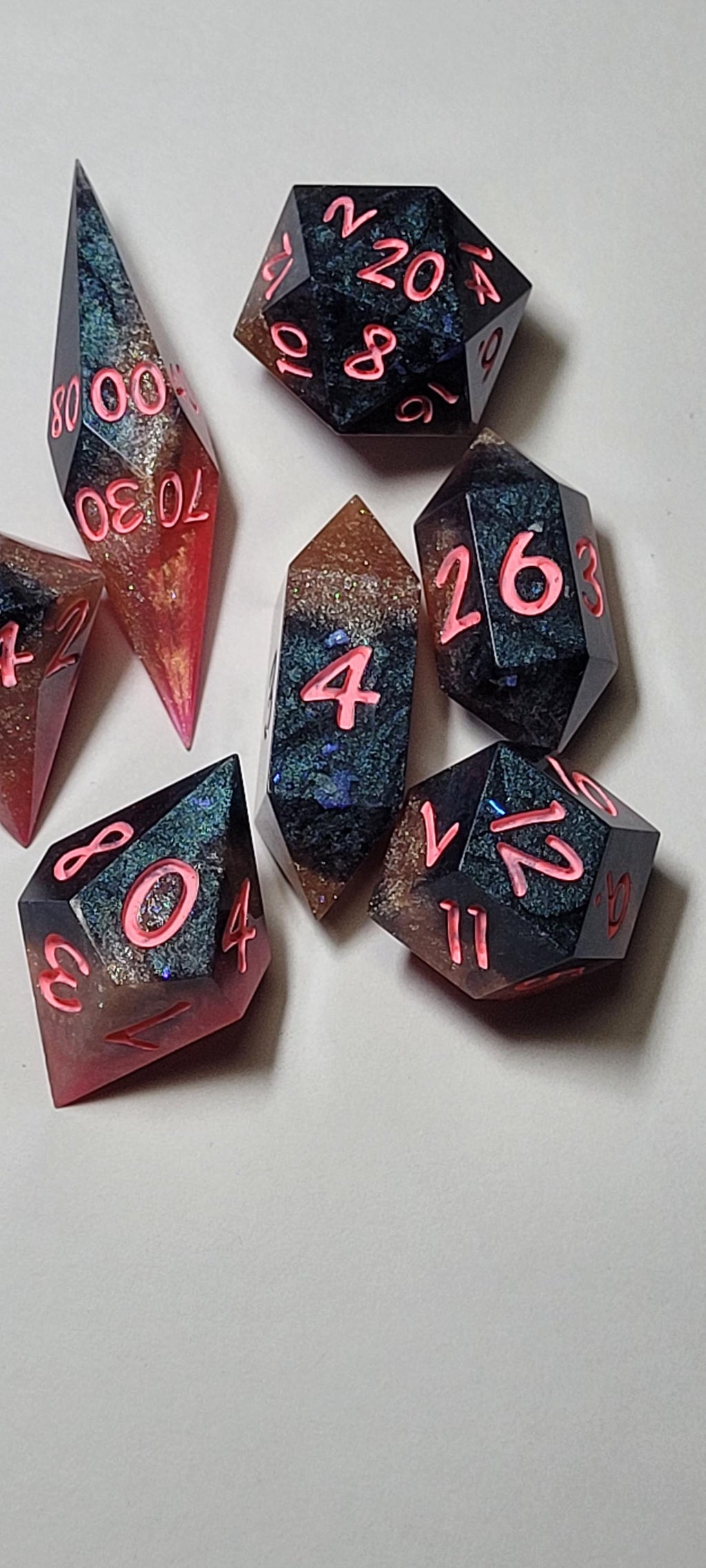 7-Piece TTRPG Dice Set - I Pulled The Fireball Alarm