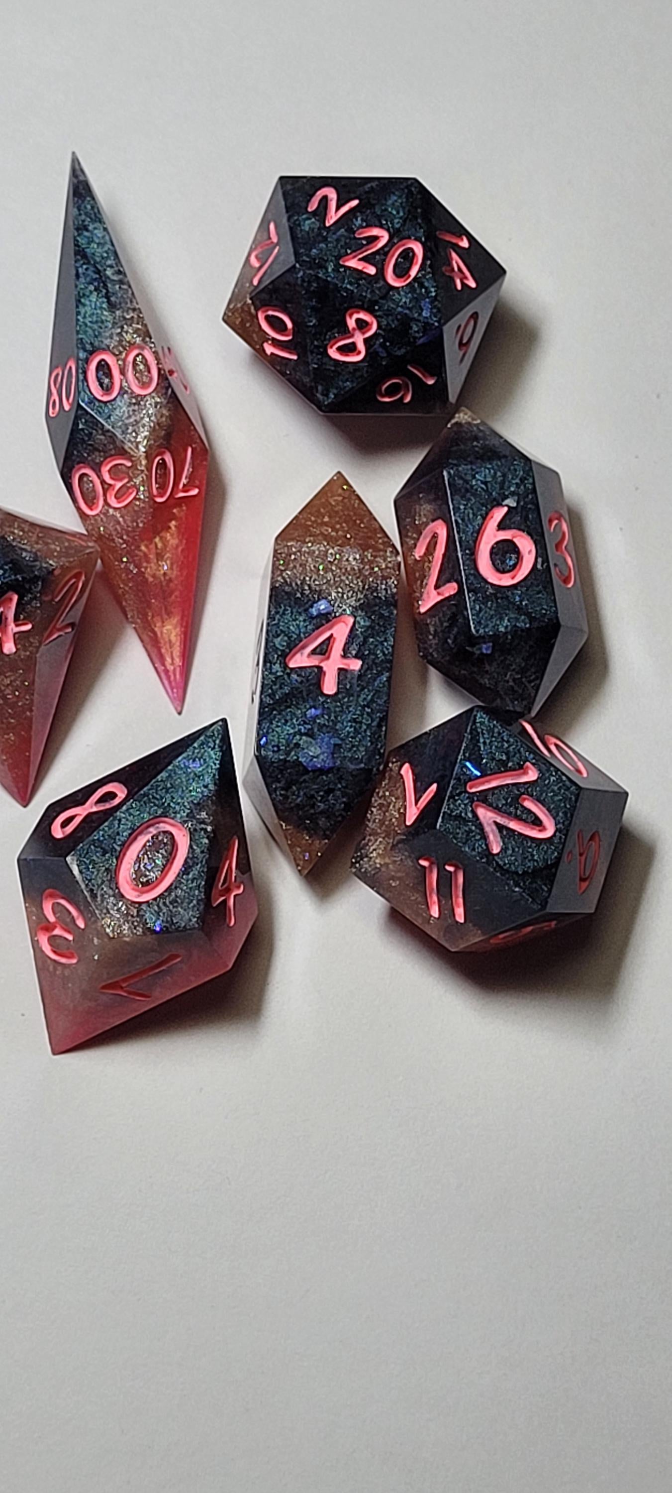 7-Piece TTRPG Dice Set - I Pulled The Fireball Alarm