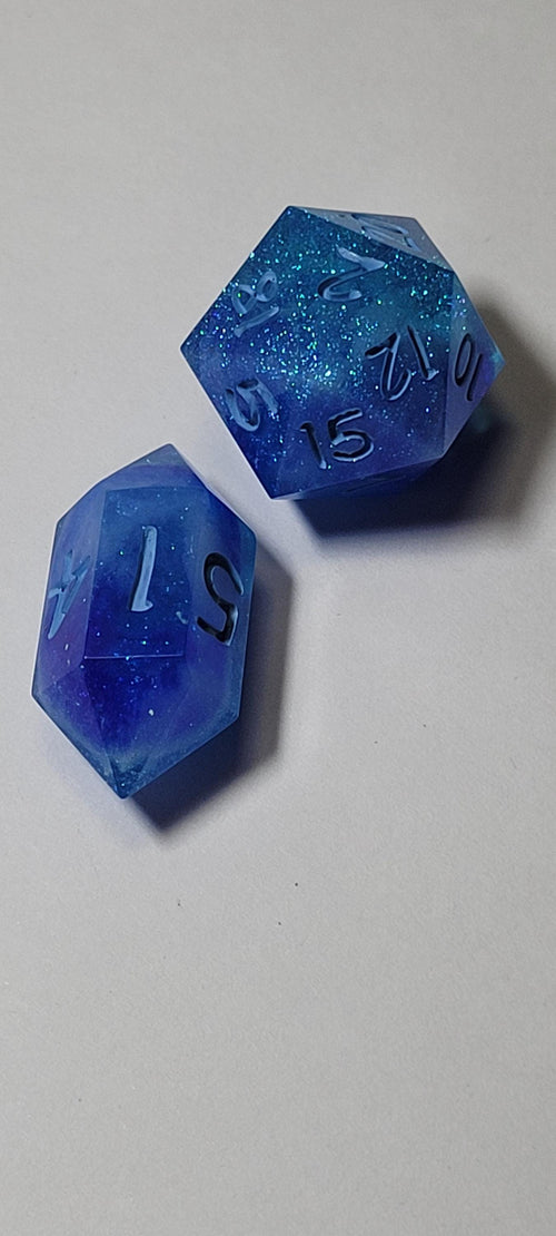 7-Piece TTRPG Dice Set - Just A Little Blue (Because of Capitalism)