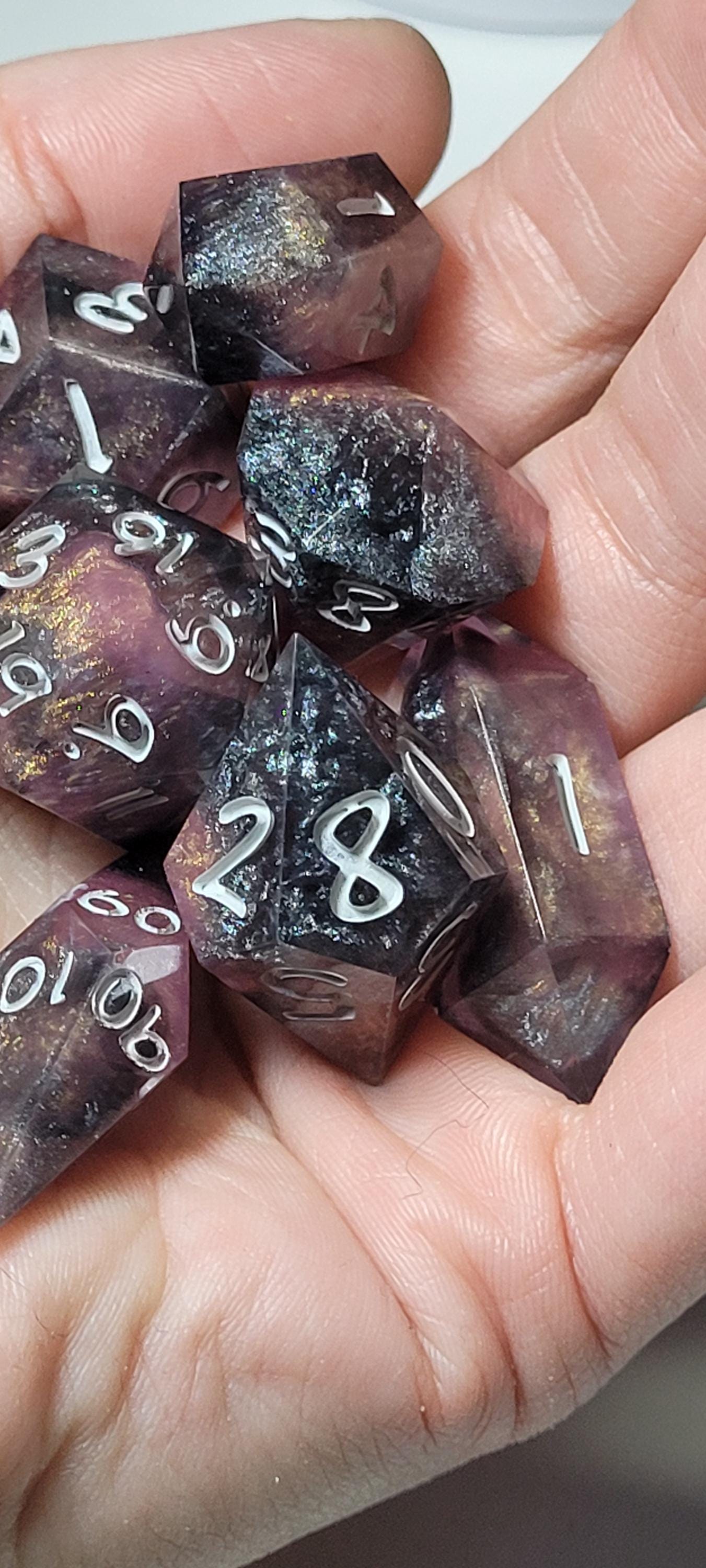 7-Piece TTRPG Dice Set - Warm Steel