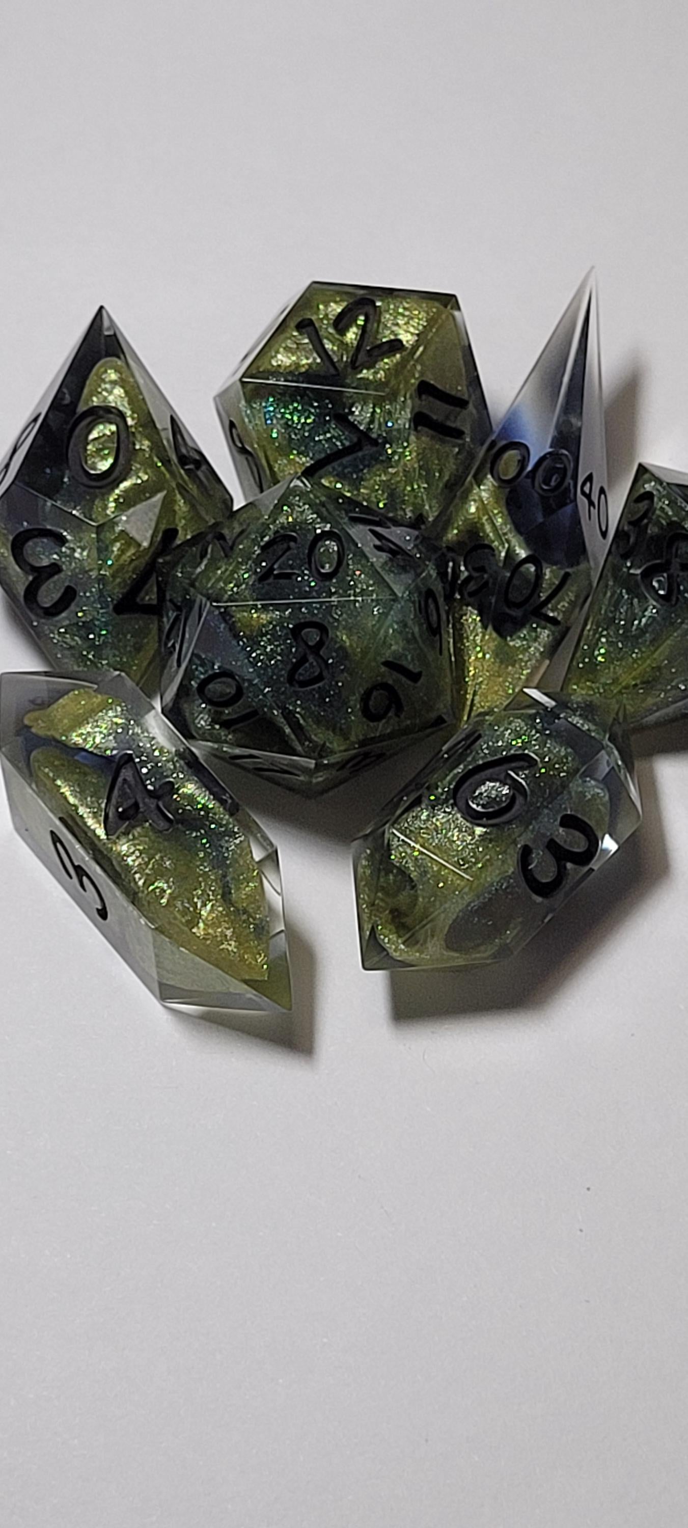 7-Piece TTRPG Dice Set - Natural Glow
