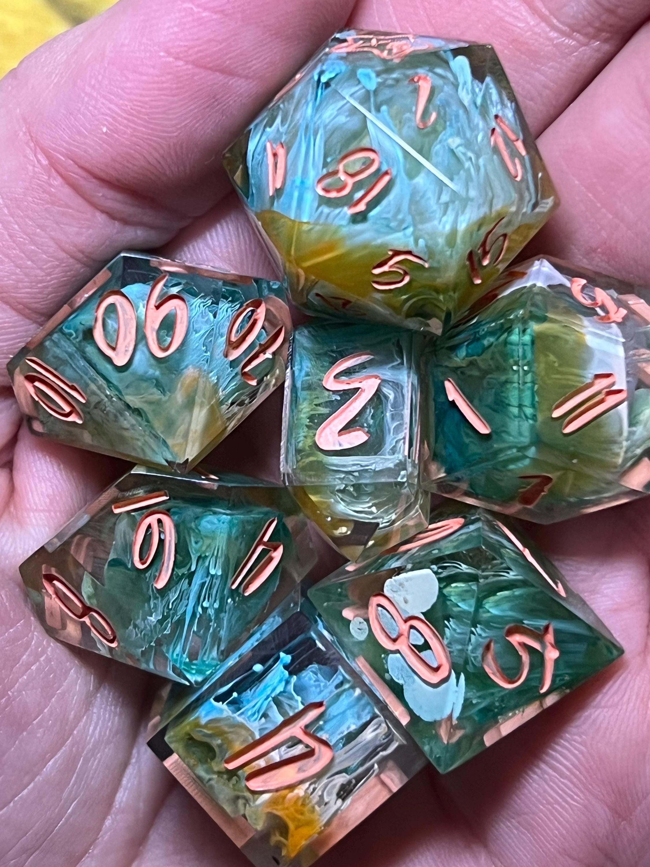 7-Piece TTRPG Dice Set - Sea Spores