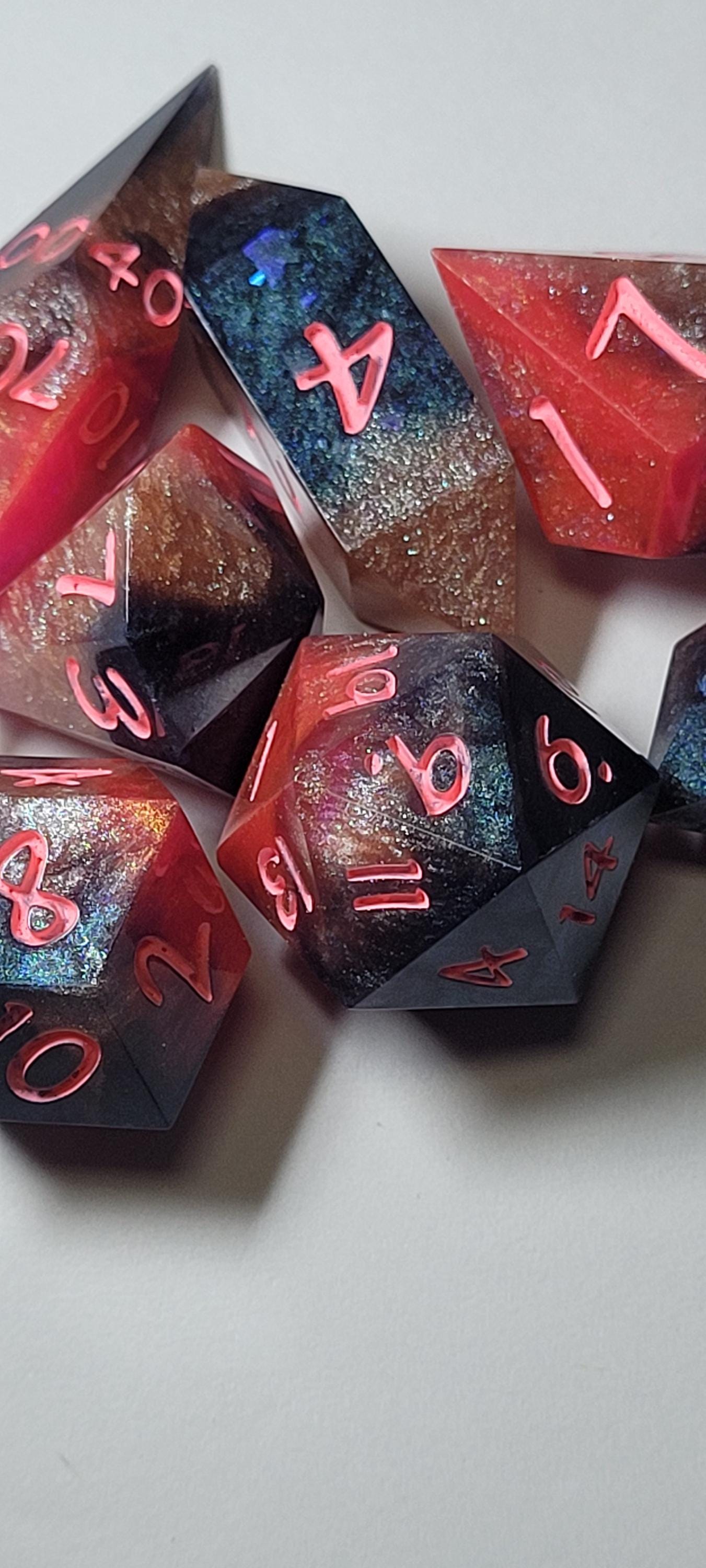 7-Piece TTRPG Dice Set - I Pulled The Fireball Alarm